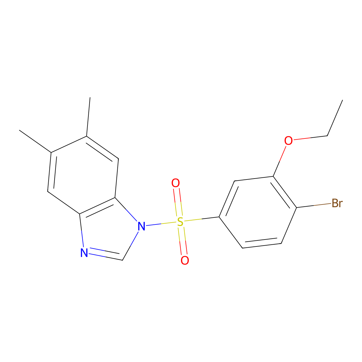1-(4-bromo-3-ethoxybenzenesulfonyl)-5,6-dimethyl-1H-1,3-benzodiazole molecular structure, CAS 1216790-07-6