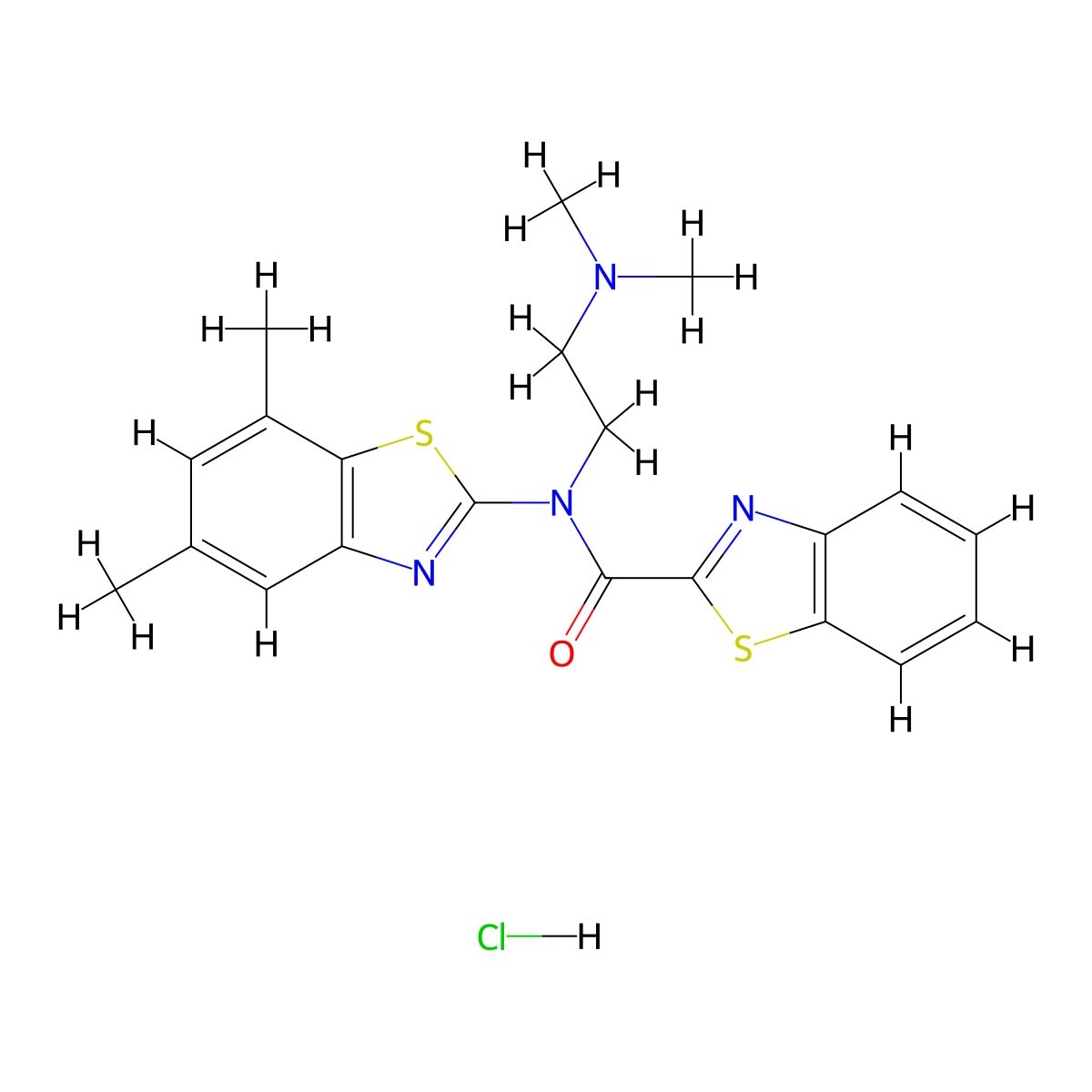 N-(2-(dimethylamino)ethyl)-N-(5,7-dimethylbenzo[d]thiazol-2-yl)benzo[d]thiazole-2-carboxamide hydrochloride molecular structure, CAS 1216791-63-7