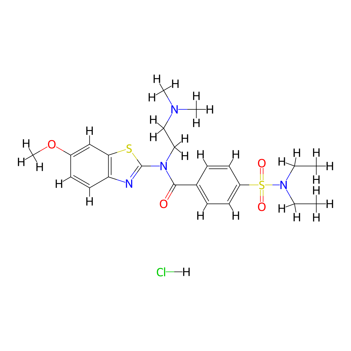 4-(N,N-diethylsulfamoyl)-N-(2-(dimethylamino)ethyl)-N-(6-methoxybenzo[d]thiazol-2-yl)benzamide hydrochloride molecular structure, CAS 1216793-21-3