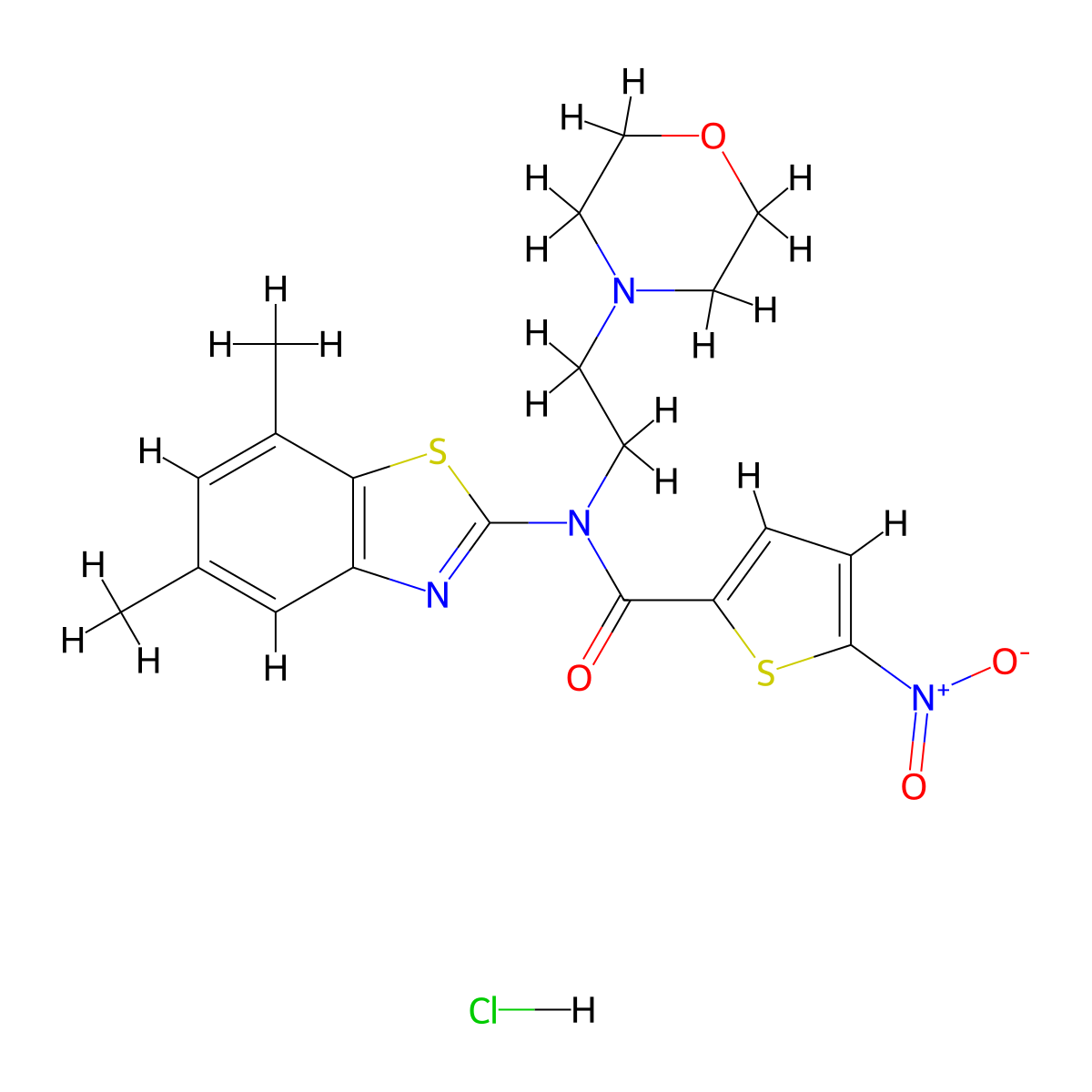 N-(5,7-dimethylbenzo[d]thiazol-2-yl)-N-(2-morpholinoethyl)-5-nitrothiophene-2-carboxamide hydrochloride molecular structure, CAS 1216794-06-7