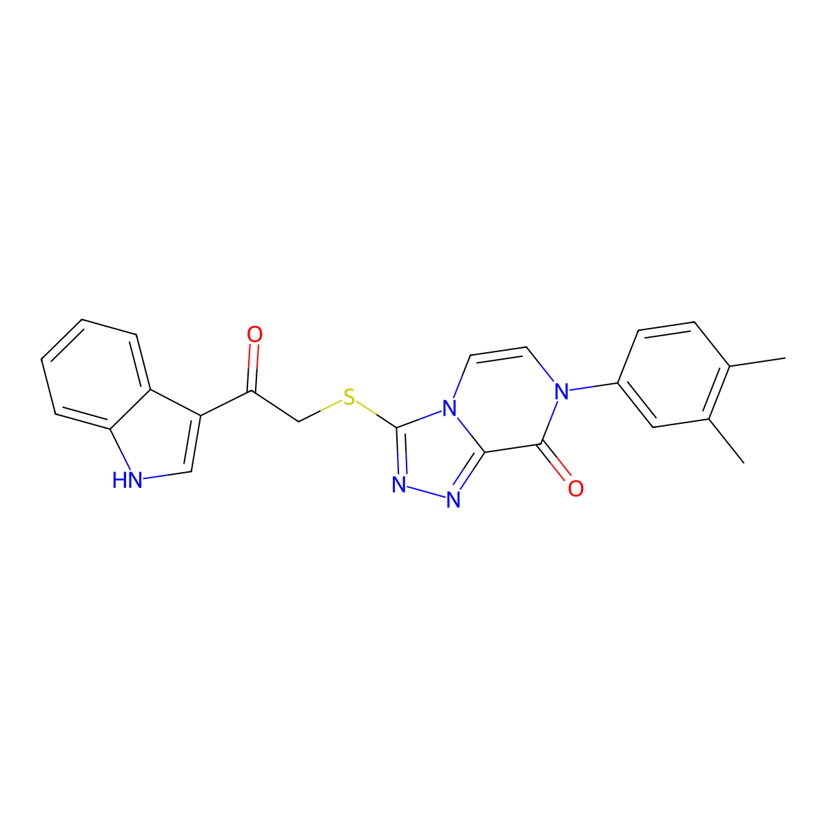 3-((2-(1H-indol-3-yl)-2-oxoethyl)thio)-7-(3,4-dimethylphenyl)-[1,2,4]triazolo[4,3-a]pyrazin-8(7H)-one molecular structure, CAS 1216796-81-4