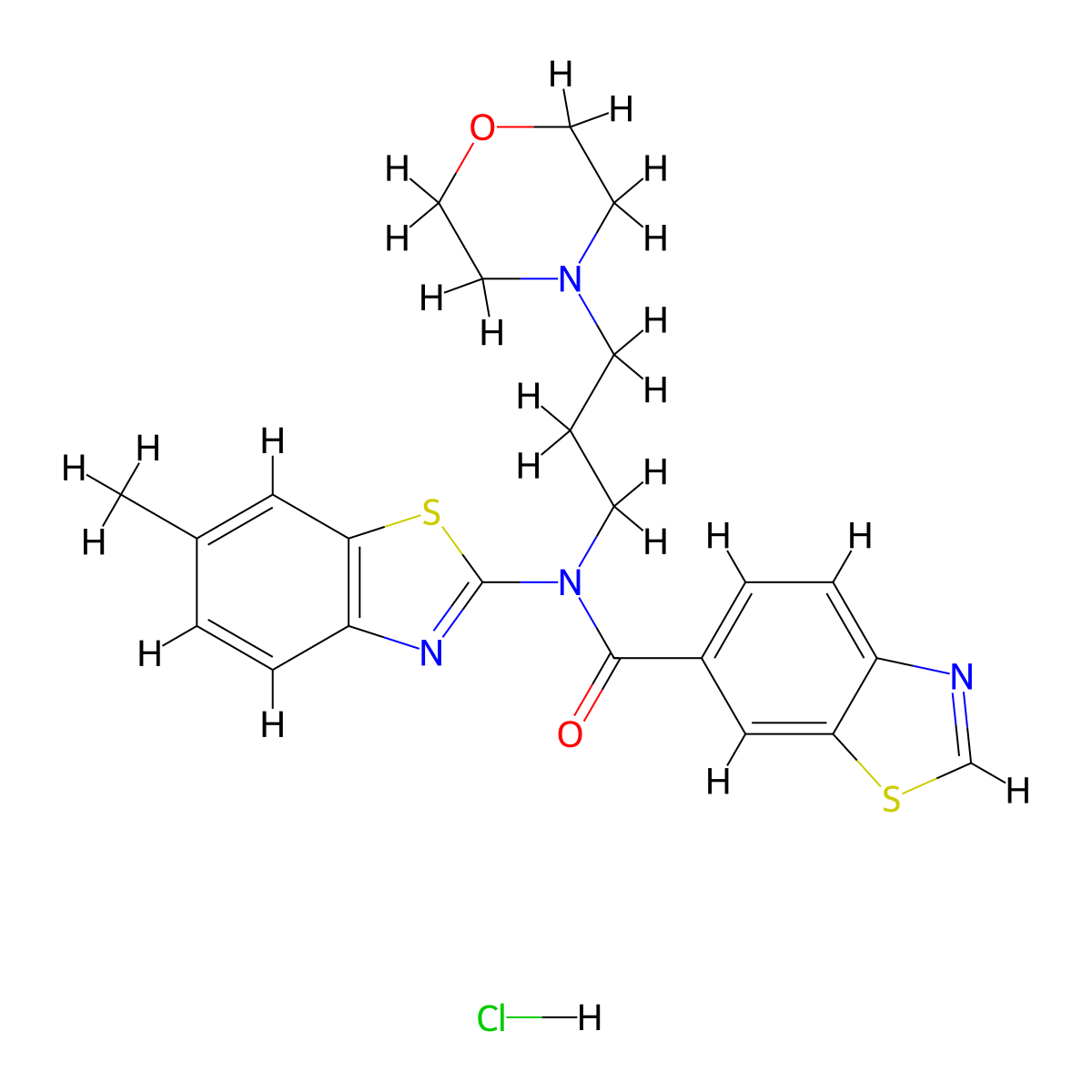 N-(6-methylbenzo[d]thiazol-2-yl)-N-(3-morpholinopropyl)benzo[d]thiazole-6-carboxamide hydrochloride molecular structure, CAS 1216797-61-3