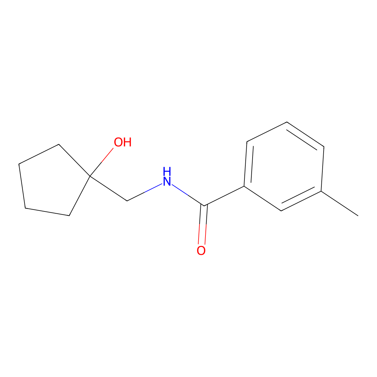N-((1-hydroxycyclopentyl)methyl)-3-methylbenzamide molecular structure, CAS 1216797-71-5