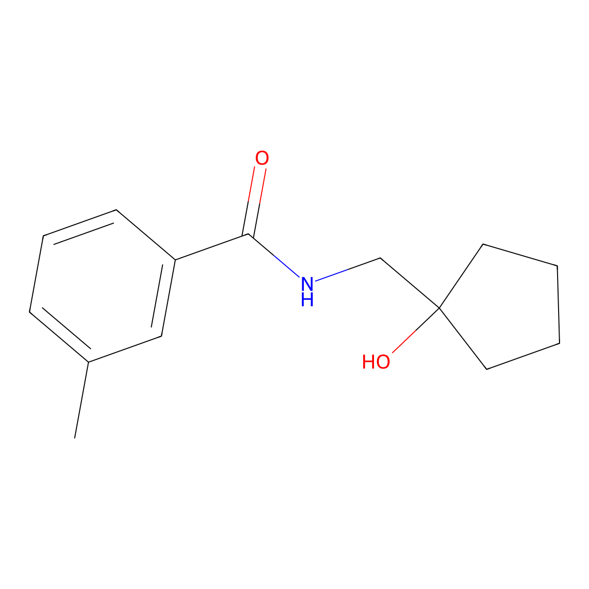 N-((1-hydroxycyclopentyl)methyl)-3-methylbenzamide molecular structure, CAS 1216797-71-5