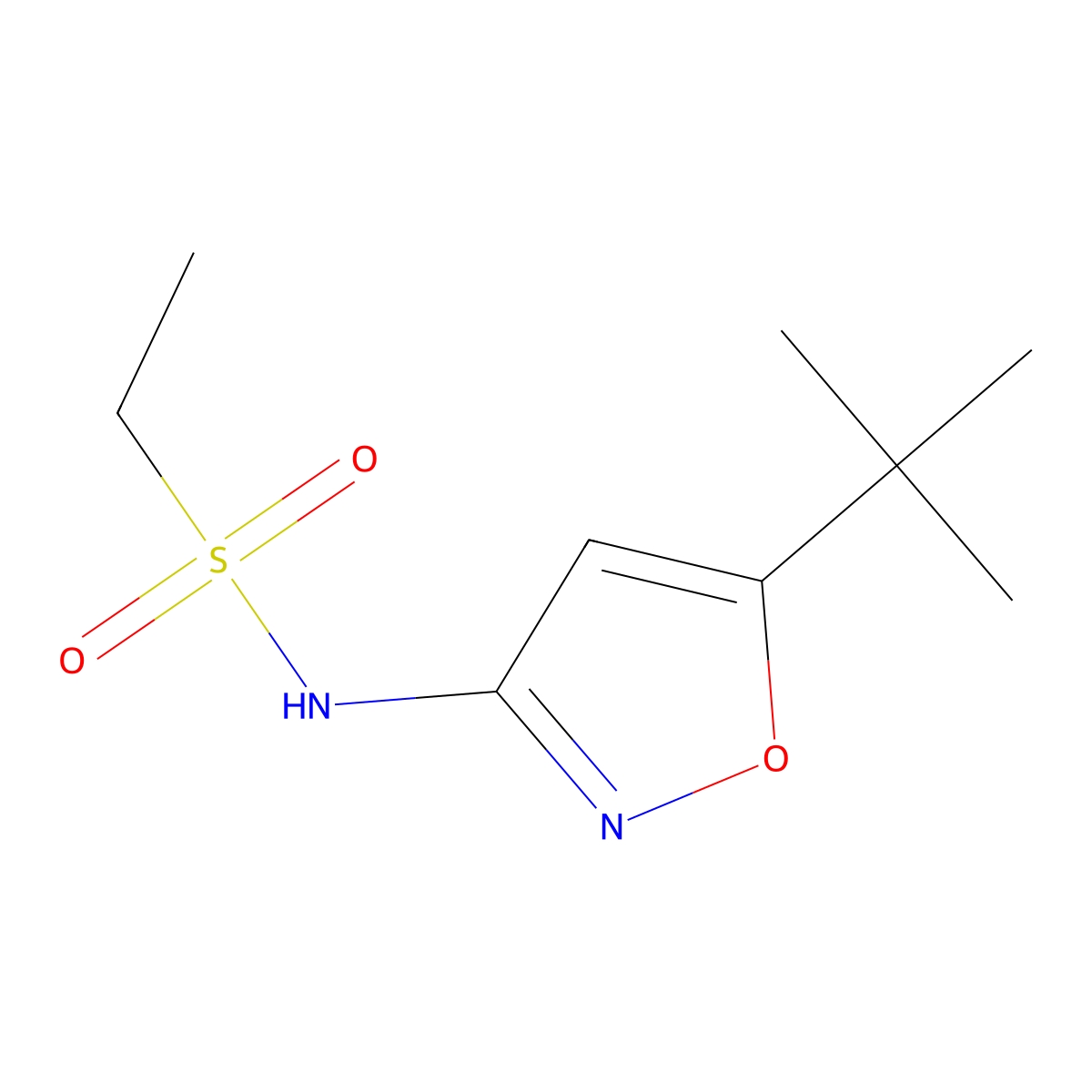 N-(5-tert-butyl-1,2-oxazol-3-yl)ethanesulfonamide molecular structure, CAS 121680-65-7