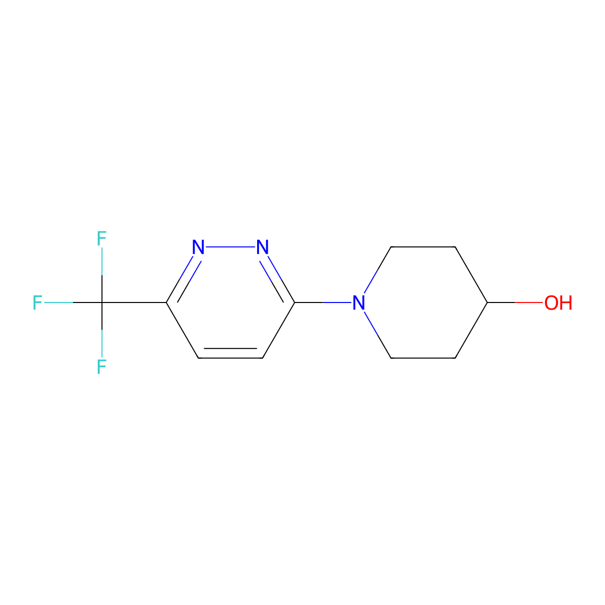 1-[6-(Trifluoromethyl)pyridazin-3-yl]piperidin-4-ol molecular structure, CAS 1216801-35-2