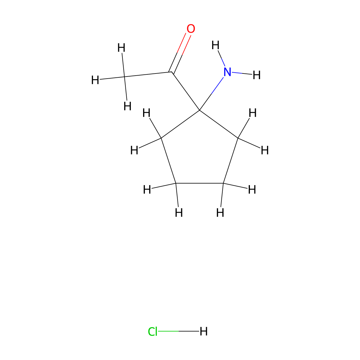 1-(1-Aminocyclopentyl)ethan-1-one hydrochloride molecular structure, CAS 1216802-47-9