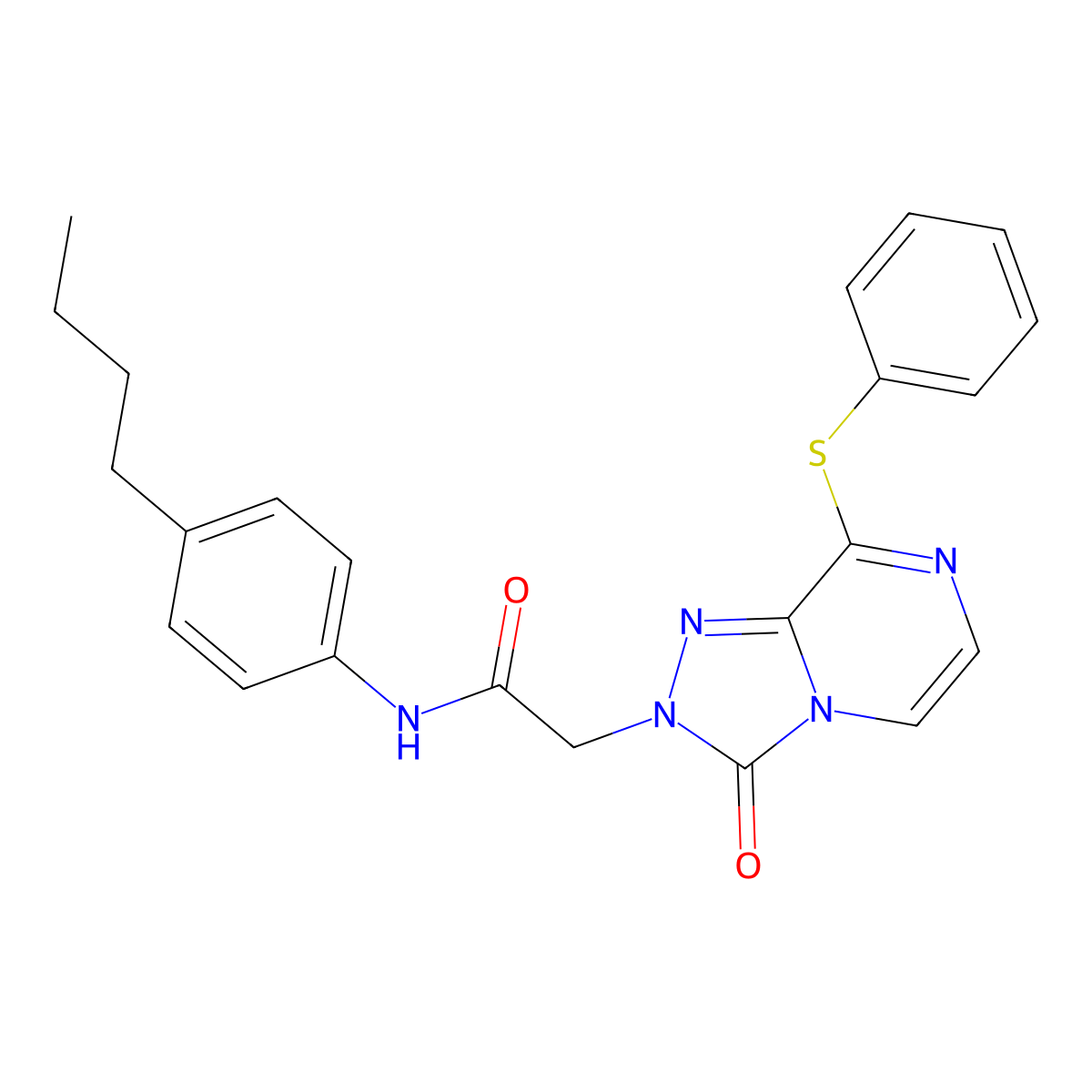 N-(4-butylphenyl)-2-[3-oxo-8-(phenylsulfanyl)-2H,3H-[1,2,4]triazolo[4,3-a]pyrazin-2-yl]acetamide molecular structure, CAS 1216805-15-0