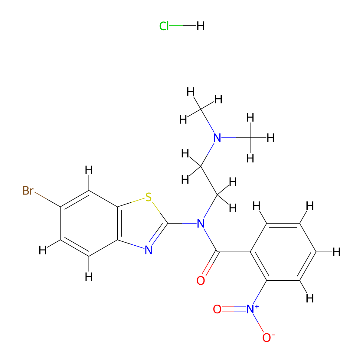 N-(6-bromobenzo[d]thiazol-2-yl)-N-(2-(dimethylamino)ethyl)-2-nitrobenzamide hydrochloride molecular structure, CAS 1216805-94-5