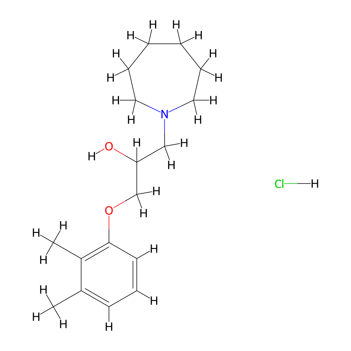1-(Azepan-1-yl)-3-(2,3-dimethylphenoxy)propan-2-ol hydrochloride molecular structure, CAS 1216807-46-3