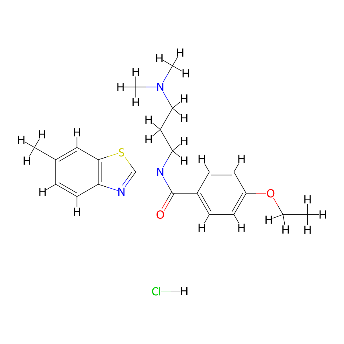 N-(3-(dimethylamino)propyl)-4-ethoxy-N-(6-methylbenzo[d]thiazol-2-yl)benzamide hydrochloride molecular structure, CAS 1216808-75-1