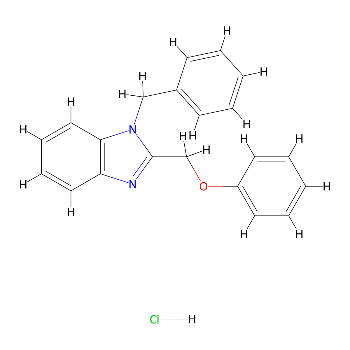 1-benzyl-2-(phenoxymethyl)-1H-benzo[d]imidazole hydrochloride molecular structure, CAS 1216809-64-1