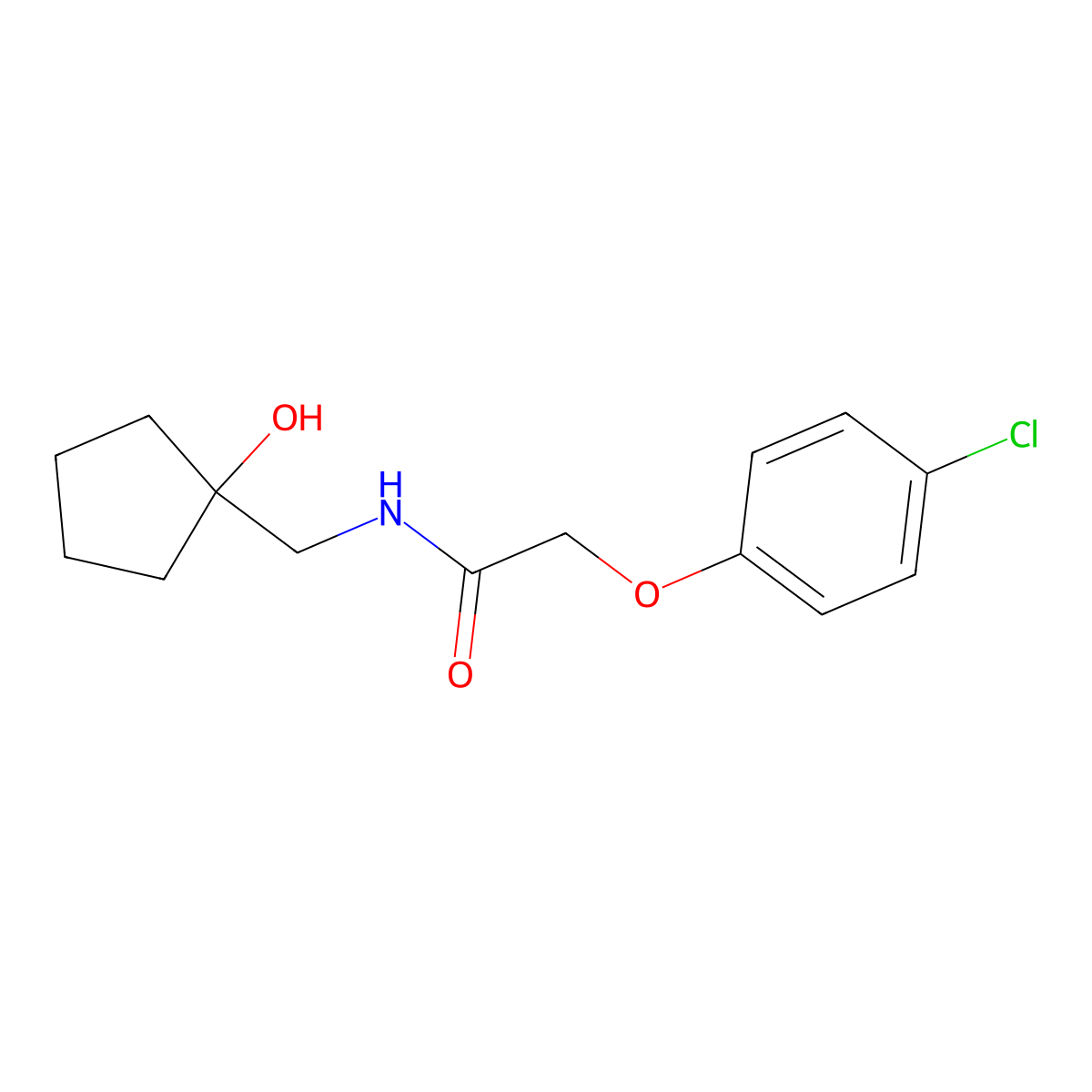 2-(4-chlorophenoxy)-N-[(1-hydroxycyclopentyl)methyl]acetamide molecular structure, CAS 1216811-86-7