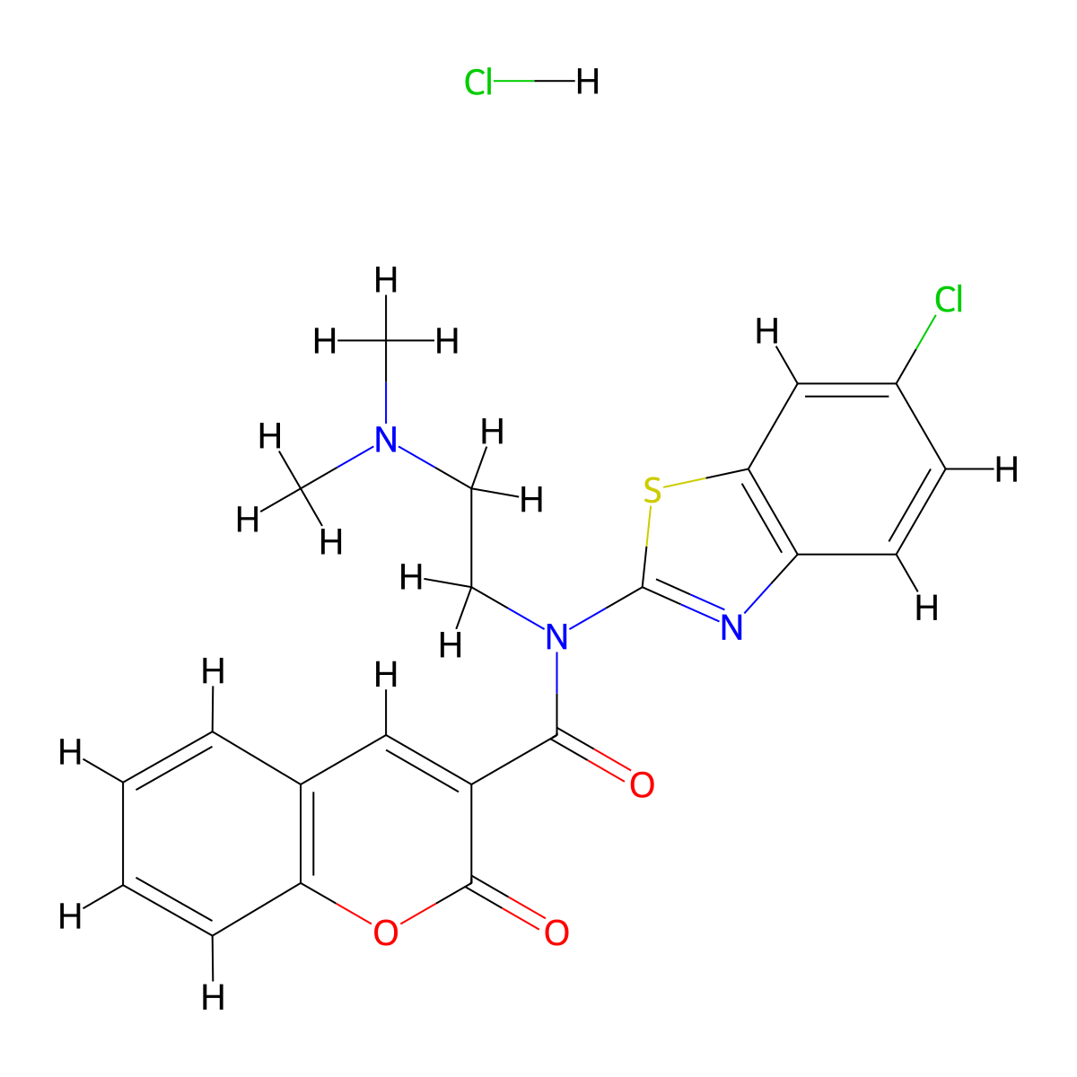 N-(6-chlorobenzo[d]thiazol-2-yl)-N-(2-(dimethylamino)ethyl)-2-oxo-2H-chromene-3-carboxamide hydrochloride molecular structure, CAS 1216816-17-9