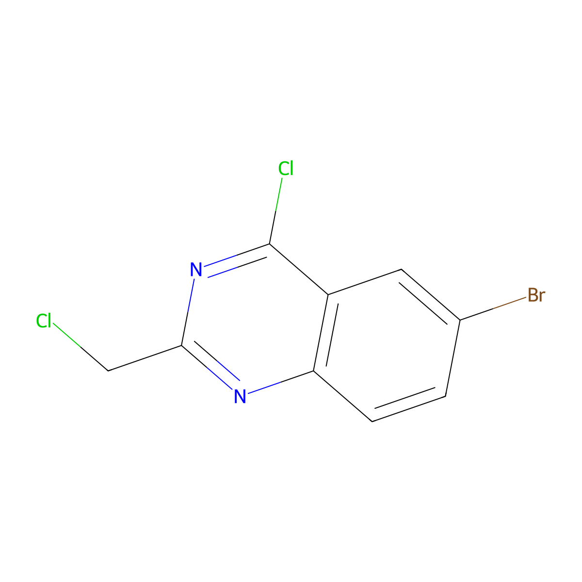 6-Bromo-4-chloro-2-(chloromethyl)quinazoline molecular structure, CAS 1216816-26-0
