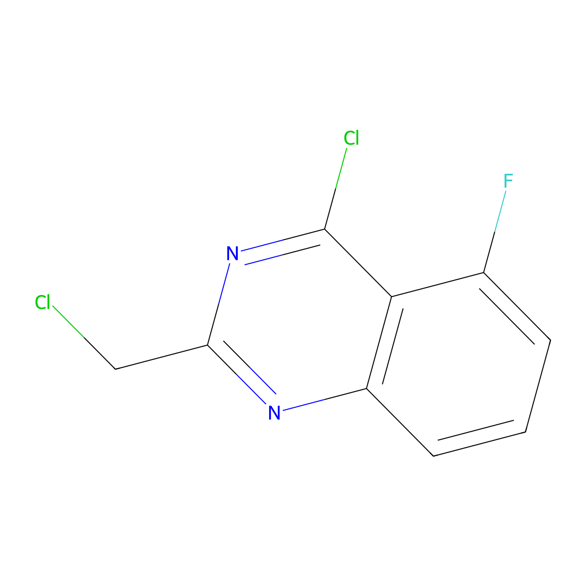 4-Chloro-2-(chloromethyl)-5-fluoroquinazoline molecular structure, CAS 1216817-06-9
