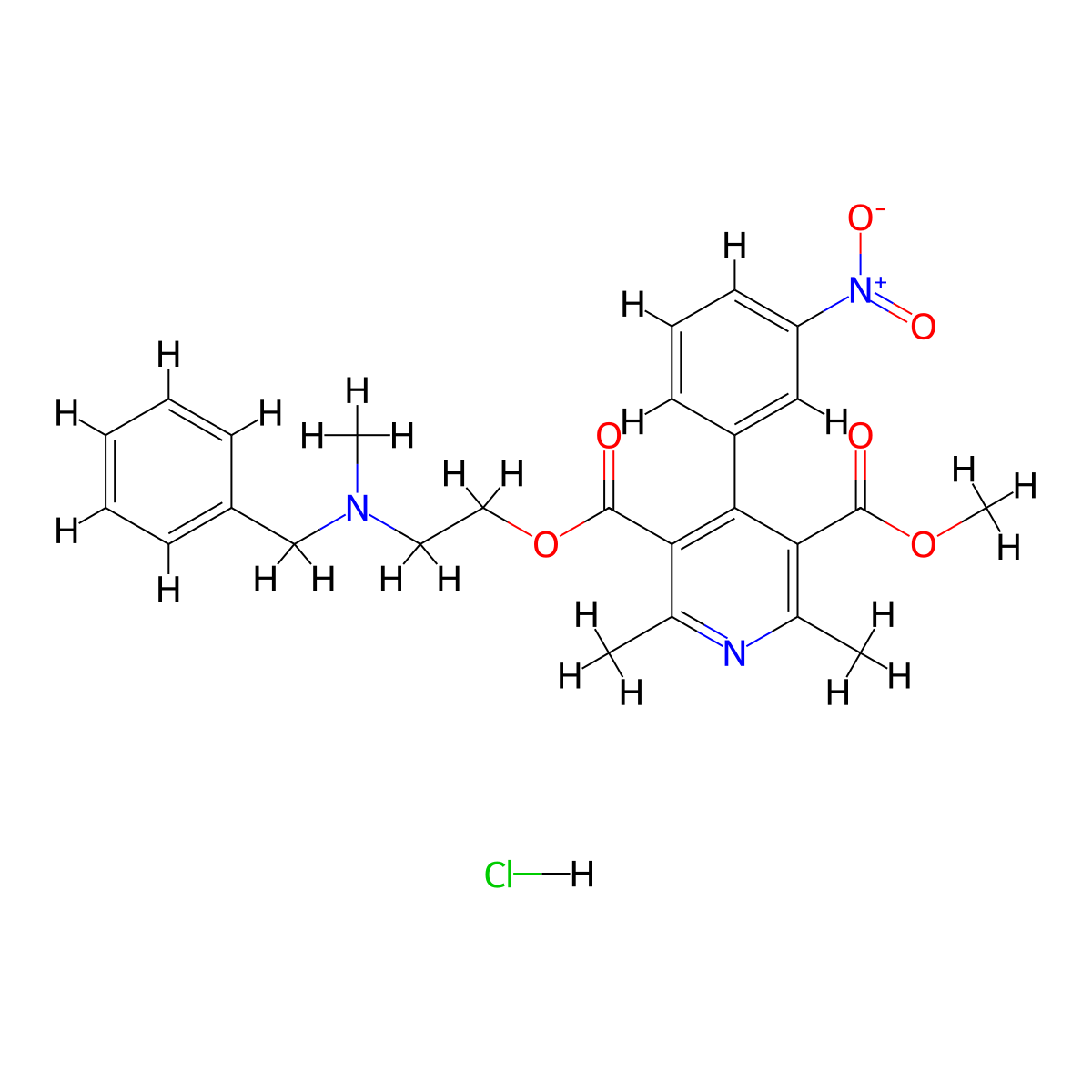 Dehydro Nicardipine Hydrochloride molecular structure, CAS 1216817-27-4