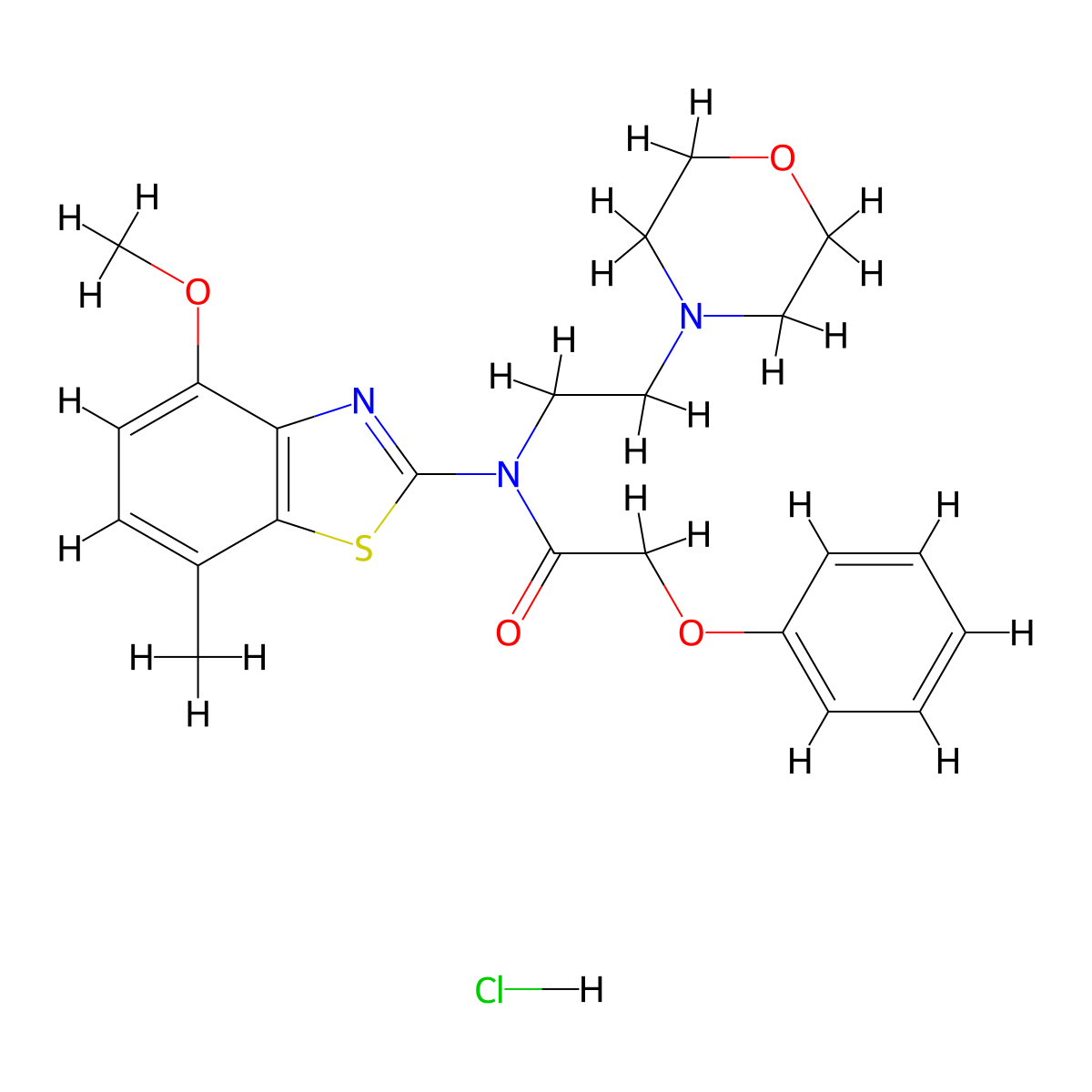 N-(4-methoxy-7-methylbenzo[d]thiazol-2-yl)-N-(2-morpholinoethyl)-2-phenoxyacetamide hydrochloride molecular structure, CAS 1216822-95-5