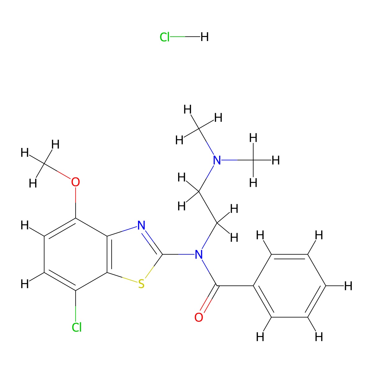 N-(7-chloro-4-methoxybenzo[d]thiazol-2-yl)-N-(2-(dimethylamino)ethyl)benzamide hydrochloride molecular structure, CAS 1216826-46-8
