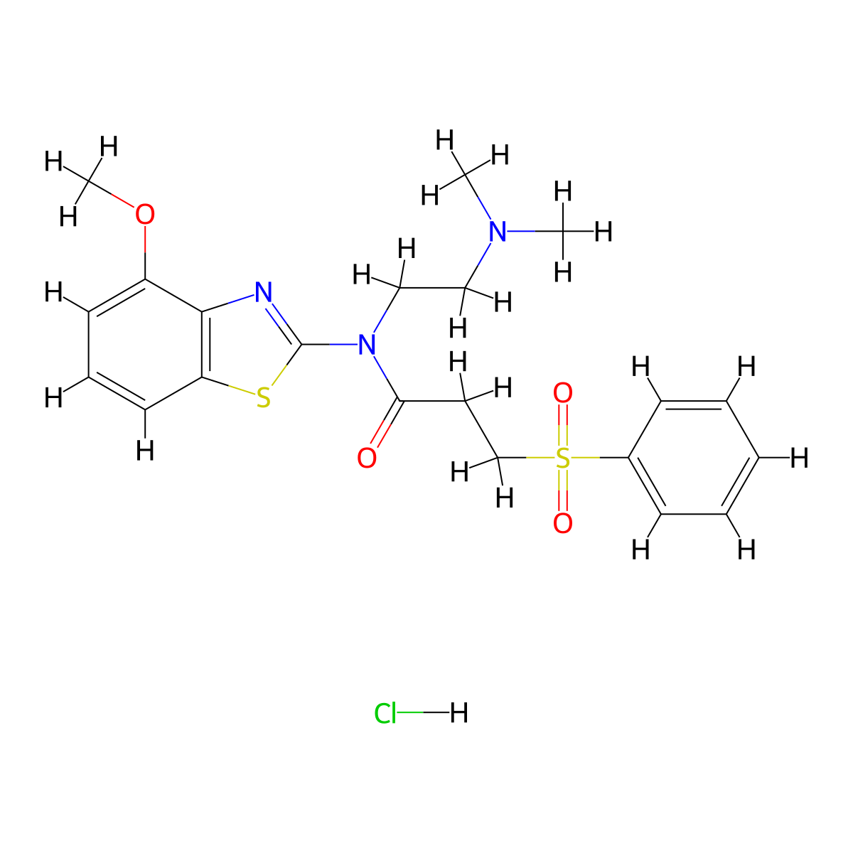 N-(2-(dimethylamino)ethyl)-N-(4-methoxybenzo[d]thiazol-2-yl)-3-(phenylsulfonyl)propanamide hydrochloride molecular structure, CAS 1216827-64-3