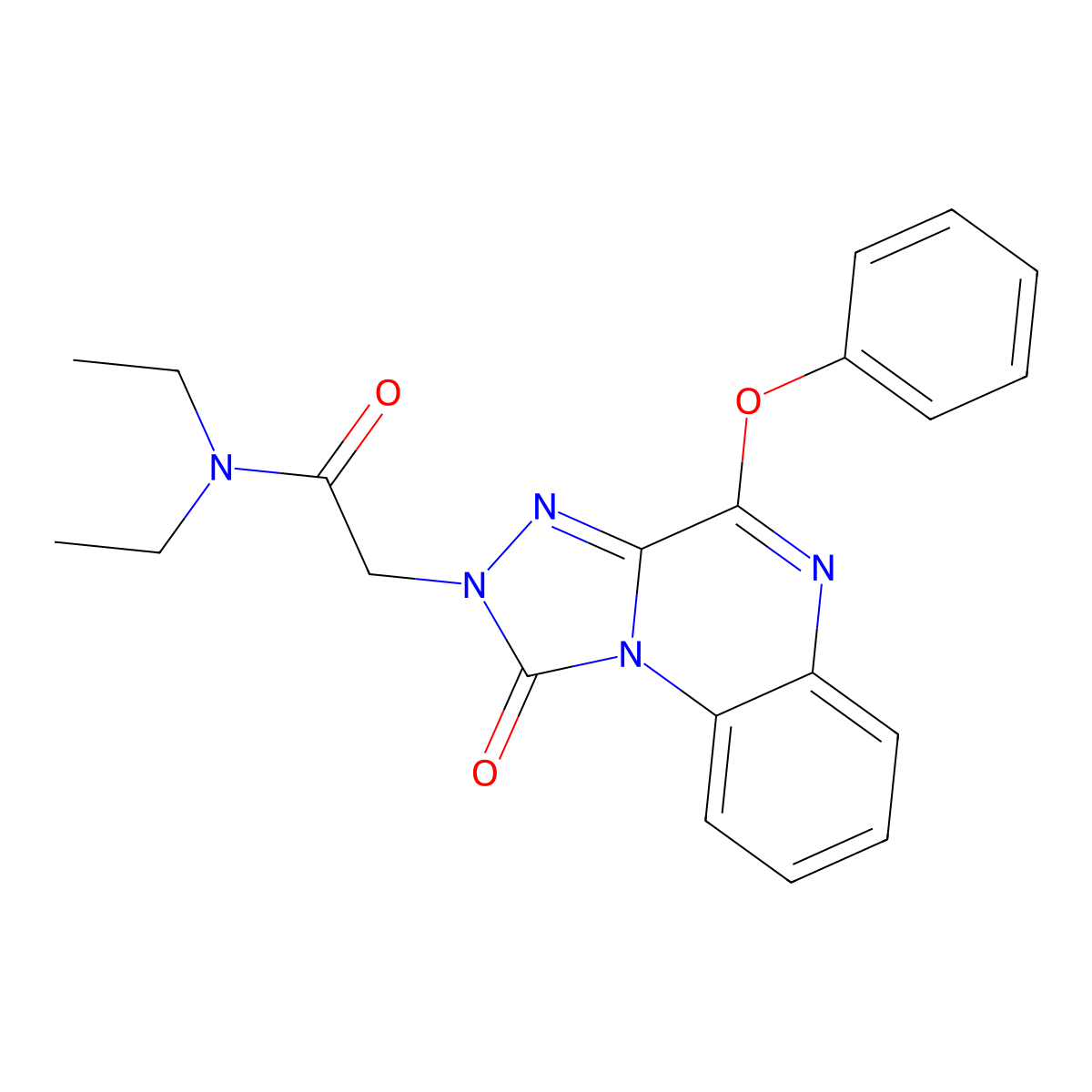 N,N-diethyl-2-(1-oxo-4-phenoxy-[1,2,4]triazolo[4,3-a]quinoxalin-2(1H)-yl)acetamide molecular structure, CAS 1216829-42-3