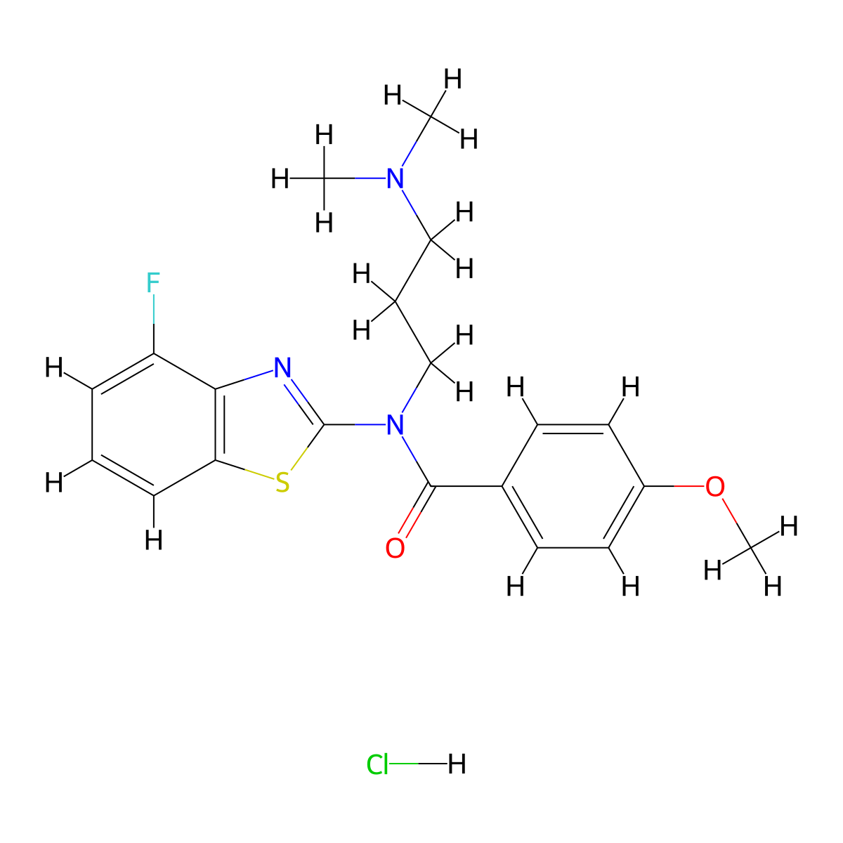 N-(3-(dimethylamino)propyl)-N-(4-fluorobenzo[d]thiazol-2-yl)-4-methoxybenzamide hydrochloride molecular structure, CAS 1216835-17-4