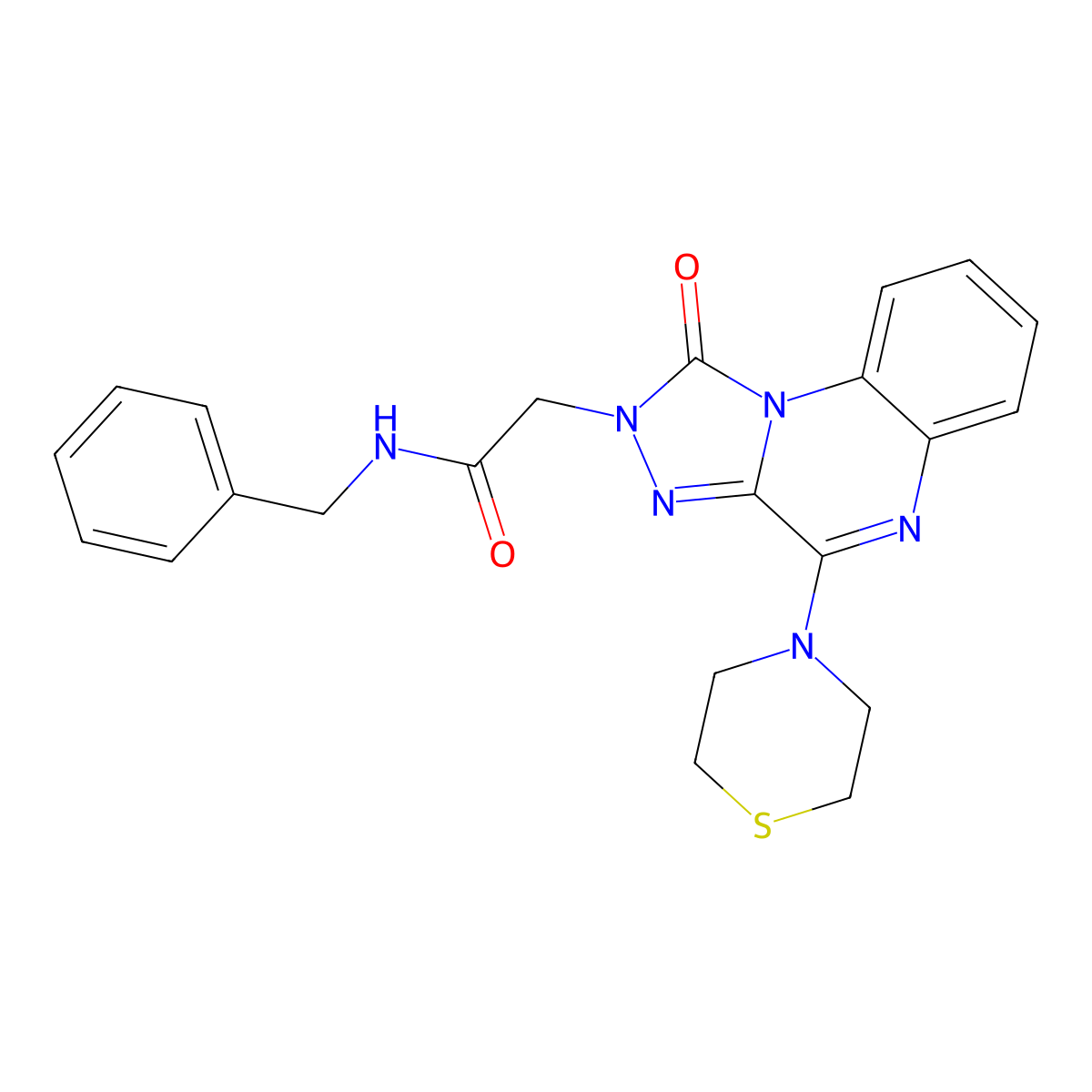N-benzyl-2-(1-oxo-4-thiomorpholino-[1,2,4]triazolo[4,3-a]quinoxalin-2(1H)-yl)acetamide molecular structure, CAS 1216836-12-2