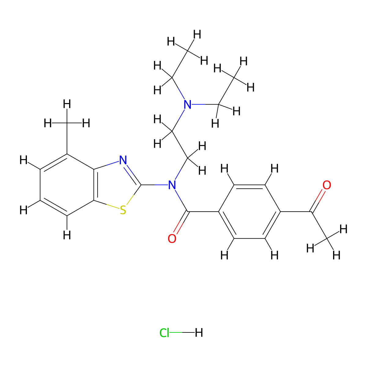 4-Acetyl-N-[2-(diethylamino)ethyl]-N-(4-methyl-1,3-benzothiazol-2-YL)benzamide hydrochloride molecular structure, CAS 1216837-63-6