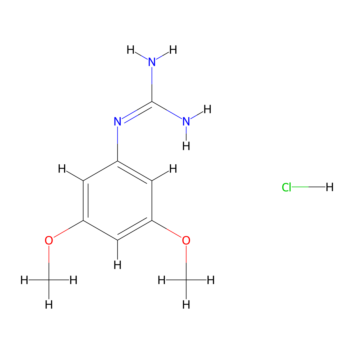 1-(3,5-Dimethoxyphenyl)guanidine hydrochloride molecular structure, CAS 1216839-02-9