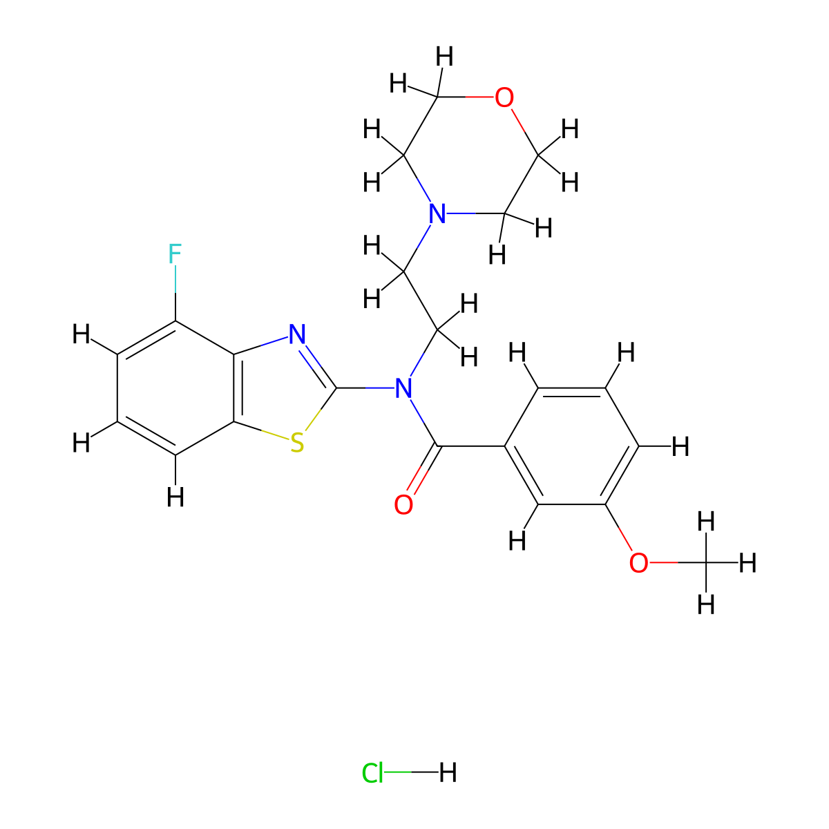 N-(4-fluorobenzo[d]thiazol-2-yl)-3-methoxy-N-(2-morpholinoethyl)benzamide hydrochloride molecular structure, CAS 1216839-61-0