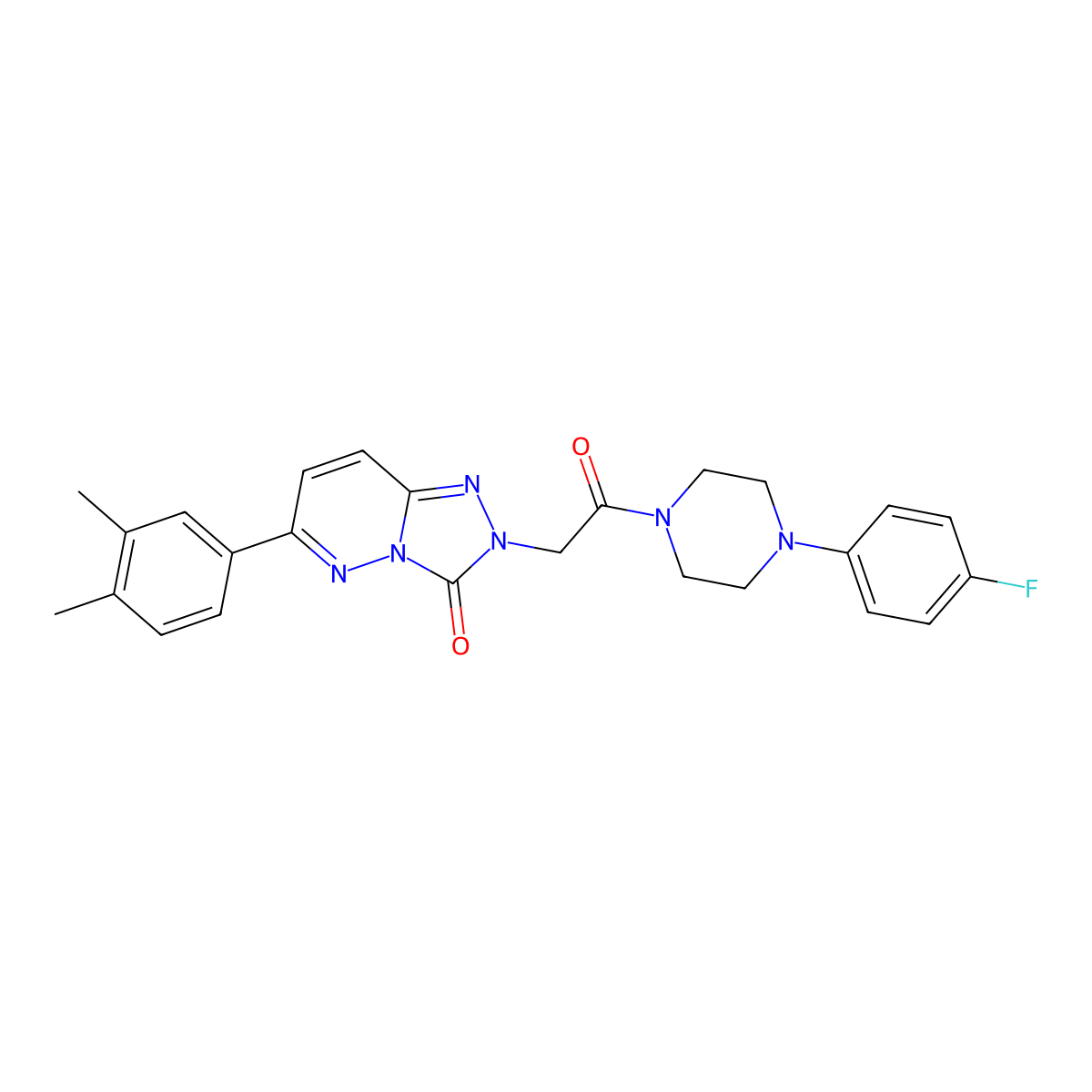 6-(3,4-dimethylphenyl)-2-{2-[4-(4-fluorophenyl)piperazin-1-yl]-2-oxoethyl}-2H,3H-[1,2,4]triazolo[4,3-b]pyridazin-3-one molecular structure, CAS 1216840-93-5