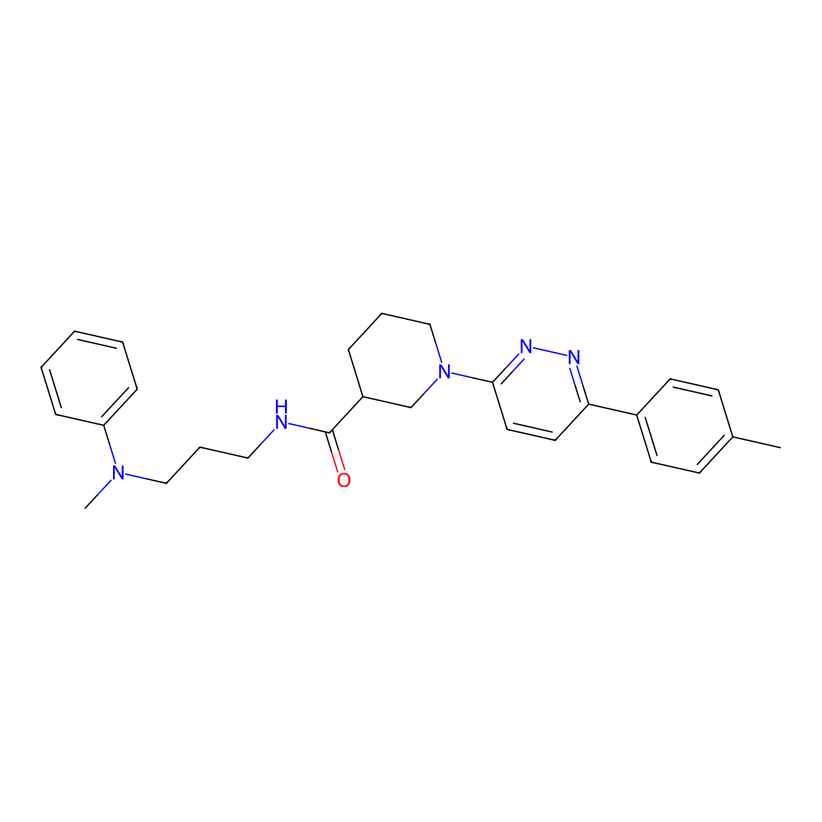 N-{3-[methyl(phenyl)amino]propyl}-1-[6-(4-methylphenyl)pyridazin-3-yl]piperidine-3-carboxamide molecular structure, CAS 1216840-95-7