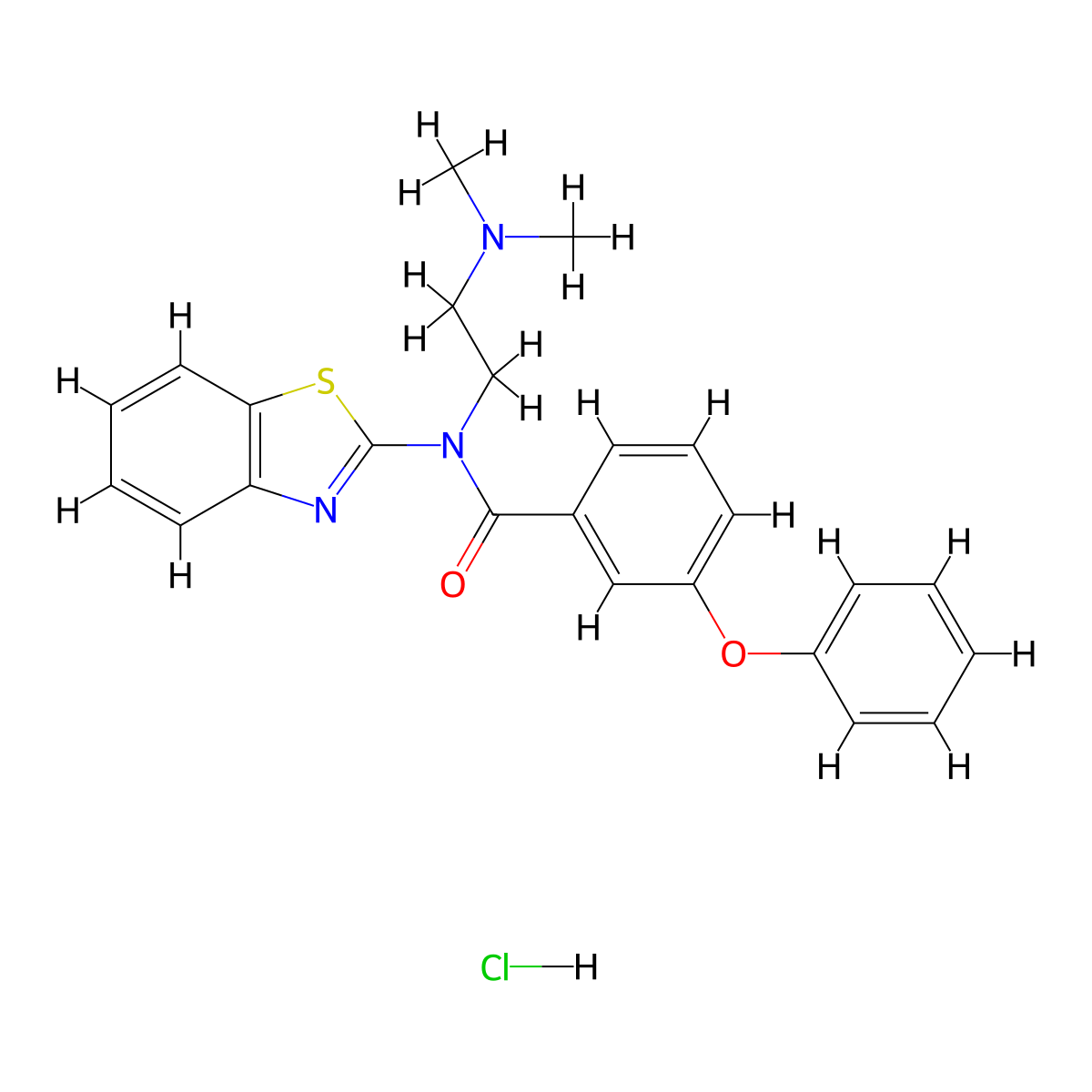 N-(1,3-Benzothiazol-2-YL)-N-[2-(dimethylamino)ethyl]-3-phenoxybenzamide hydrochloride molecular structure, CAS 1216842-40-8