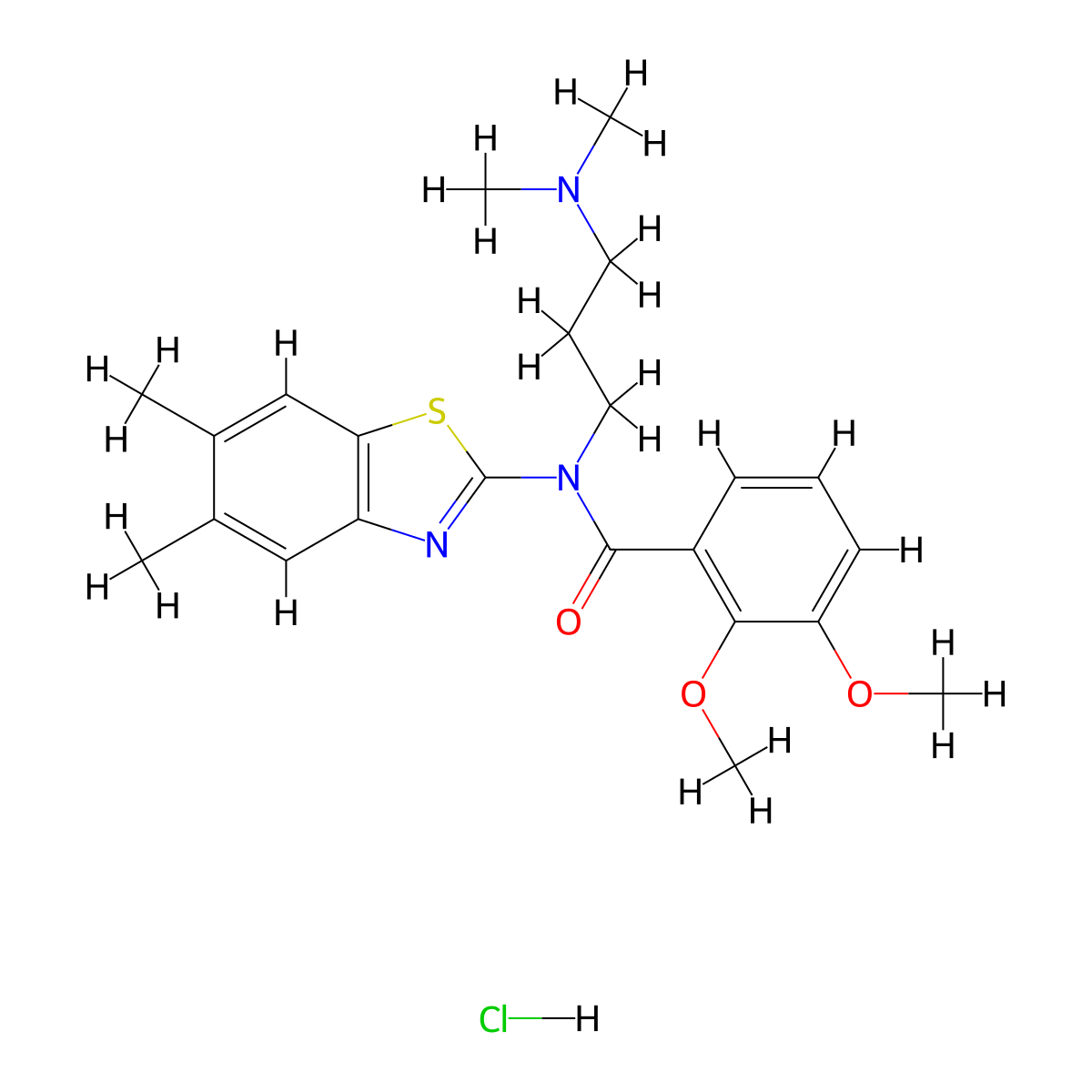N-(5,6-Dimethyl-1,3-benzothiazol-2-YL)-N-[3-(dimethylamino)propyl]-2,3-dimethoxybenzamide hydrochloride molecular structure, CAS 1216842-59-9