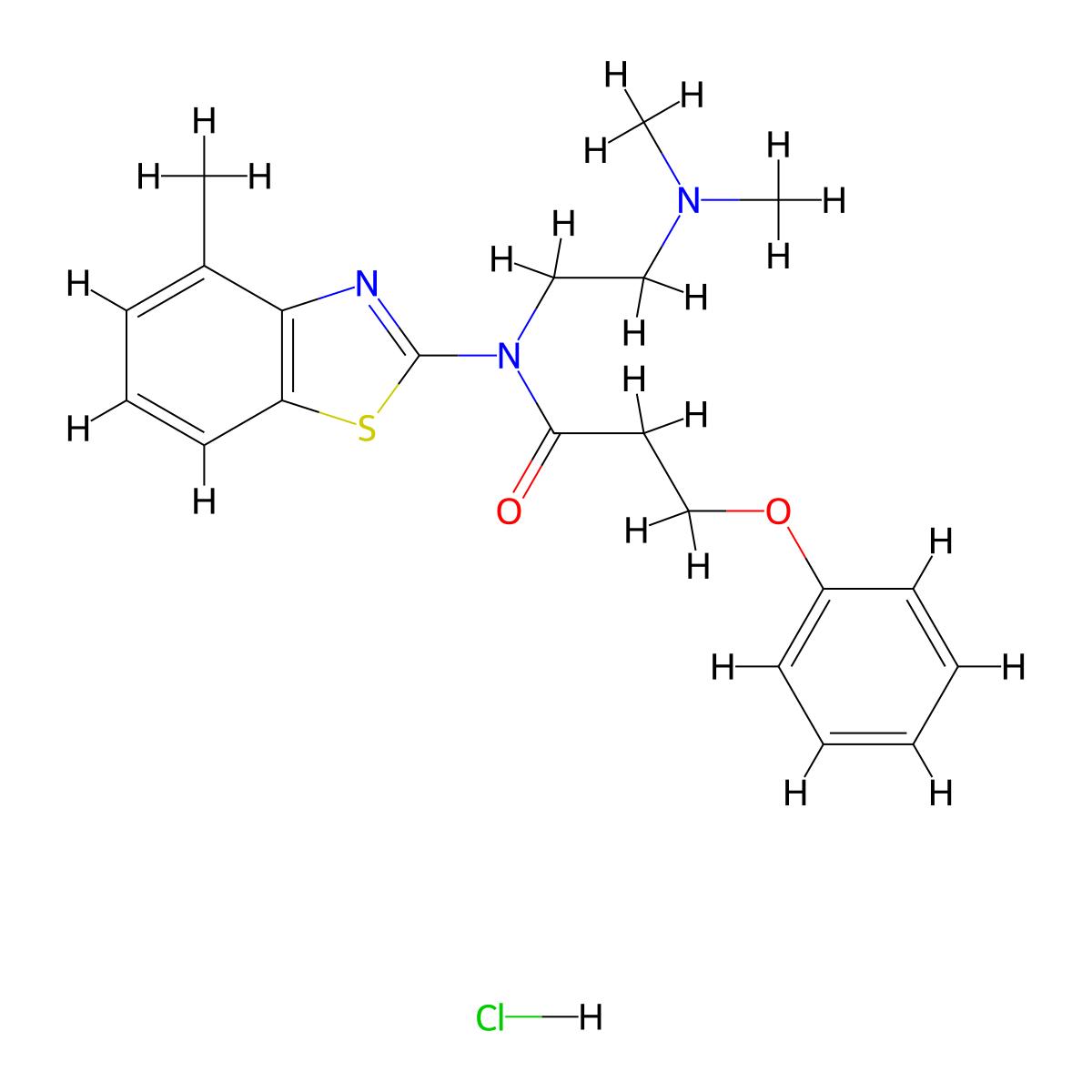 N-(2-(dimethylamino)ethyl)-N-(4-methylbenzo[d]thiazol-2-yl)-3-phenoxypropanamide hydrochloride molecular structure, CAS 1216844-60-8