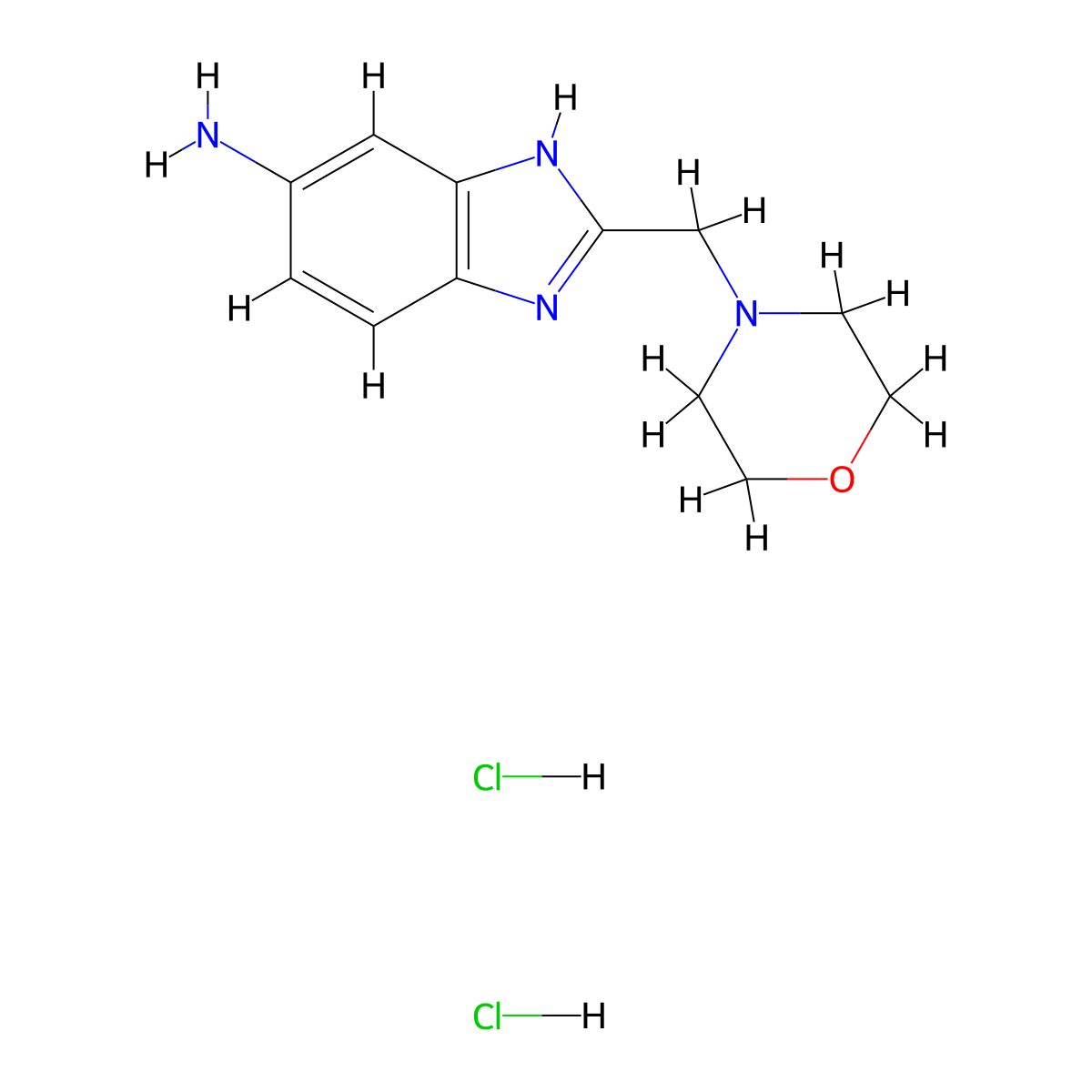 2-Morpholin-4-ylmethyl-1H-benzoimidazol-5-ylamine dihydrochloride molecular structure, CAS 1216845-47-4