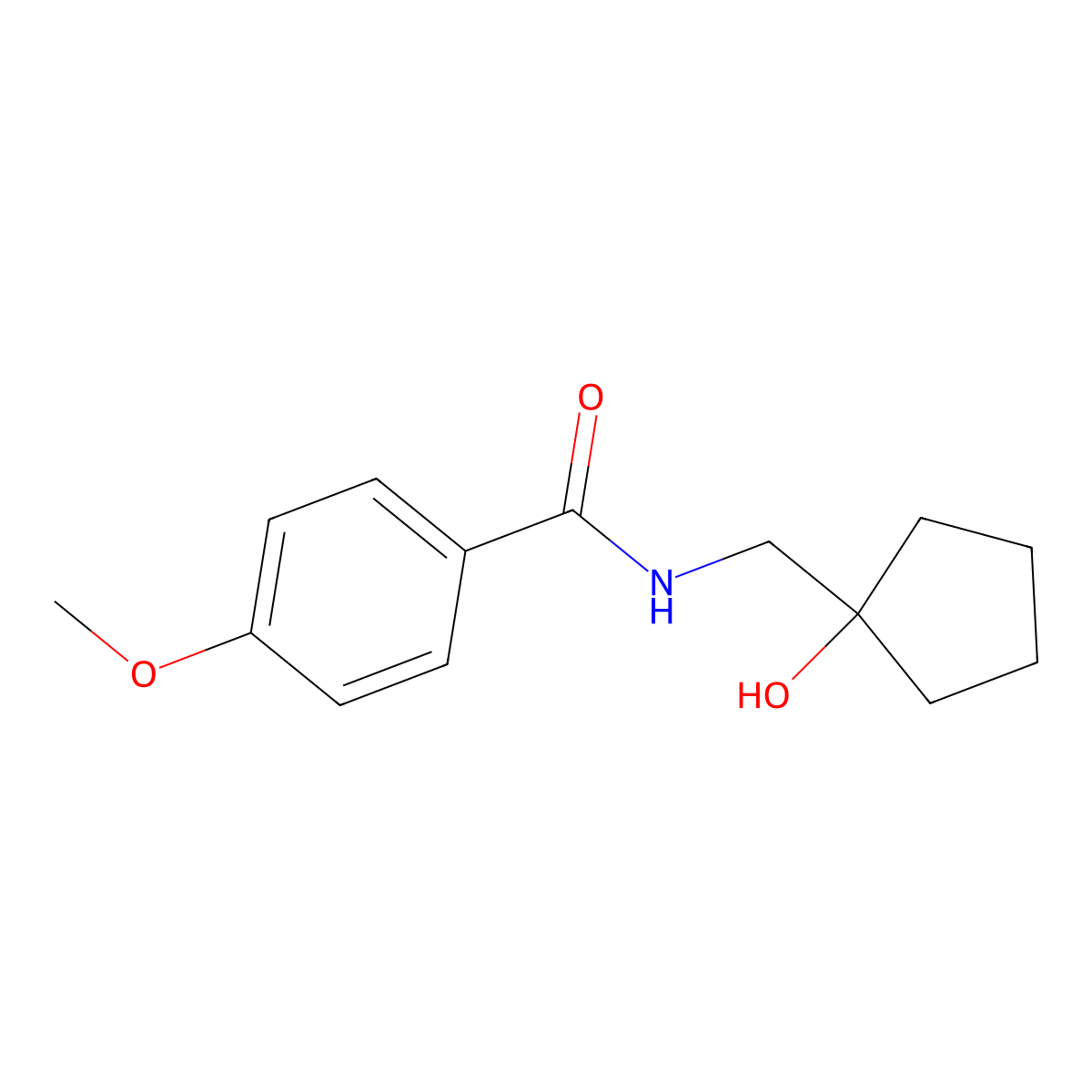 N-[(1-hydroxycyclopentyl)methyl]-4-methoxybenzamide molecular structure, CAS 1216845-75-8
