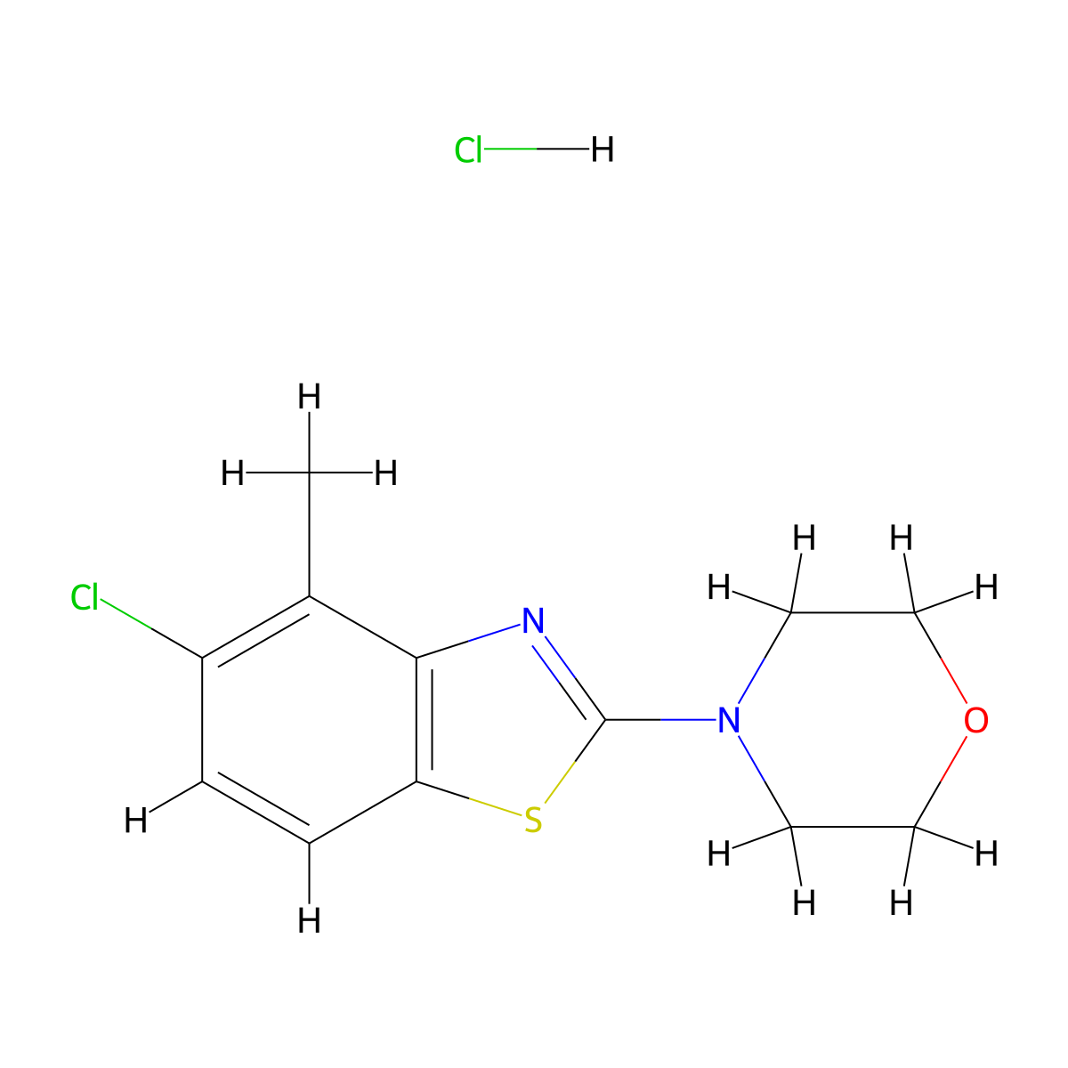 4-(5-Chloro-4-methylbenzo[d]thiazol-2-yl)morpholine hydrochloride molecular structure, CAS 1216846-16-0