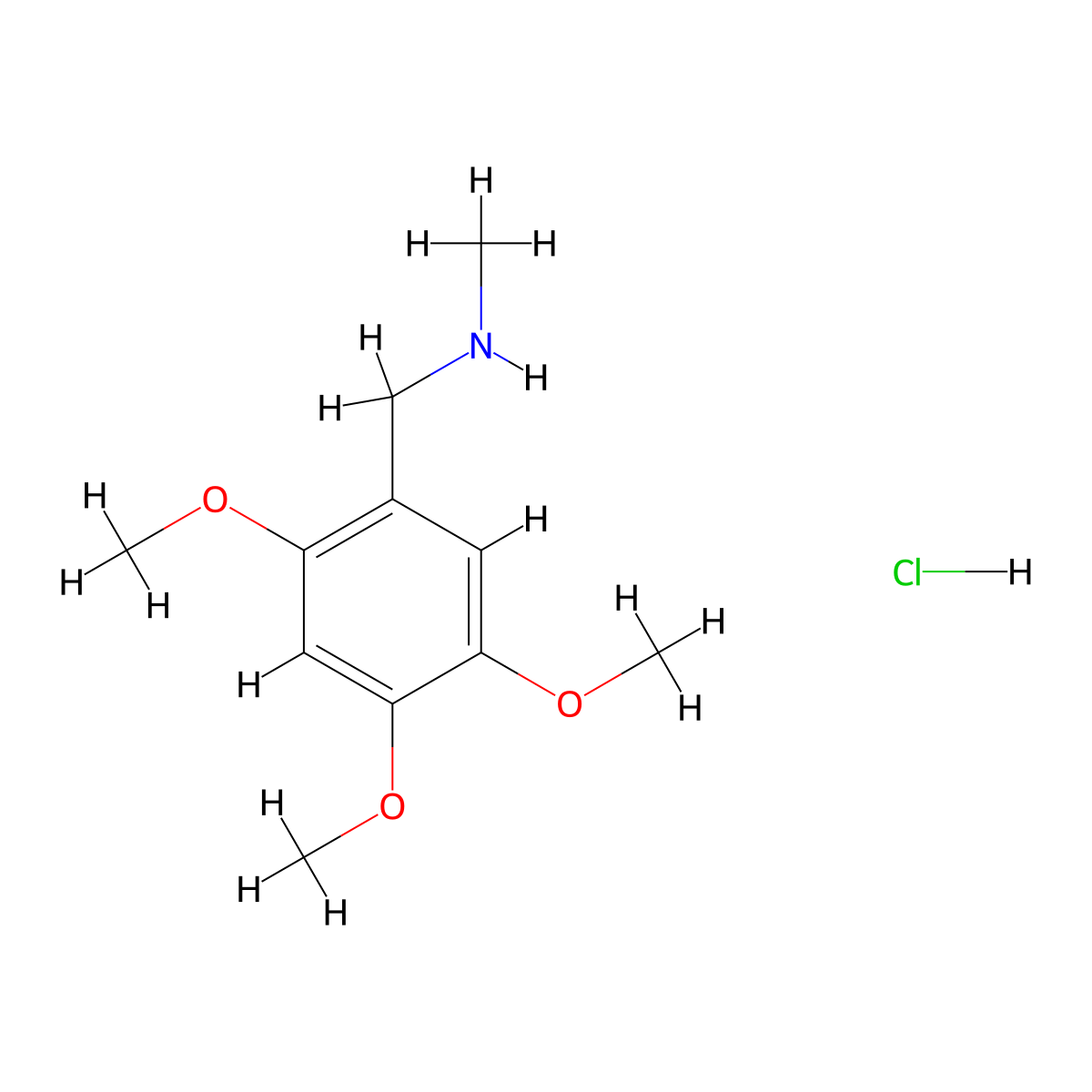Methyl[(2,4,5-trimethoxyphenyl)methyl]amine hydrochloride molecular structure, CAS 1216846-60-4