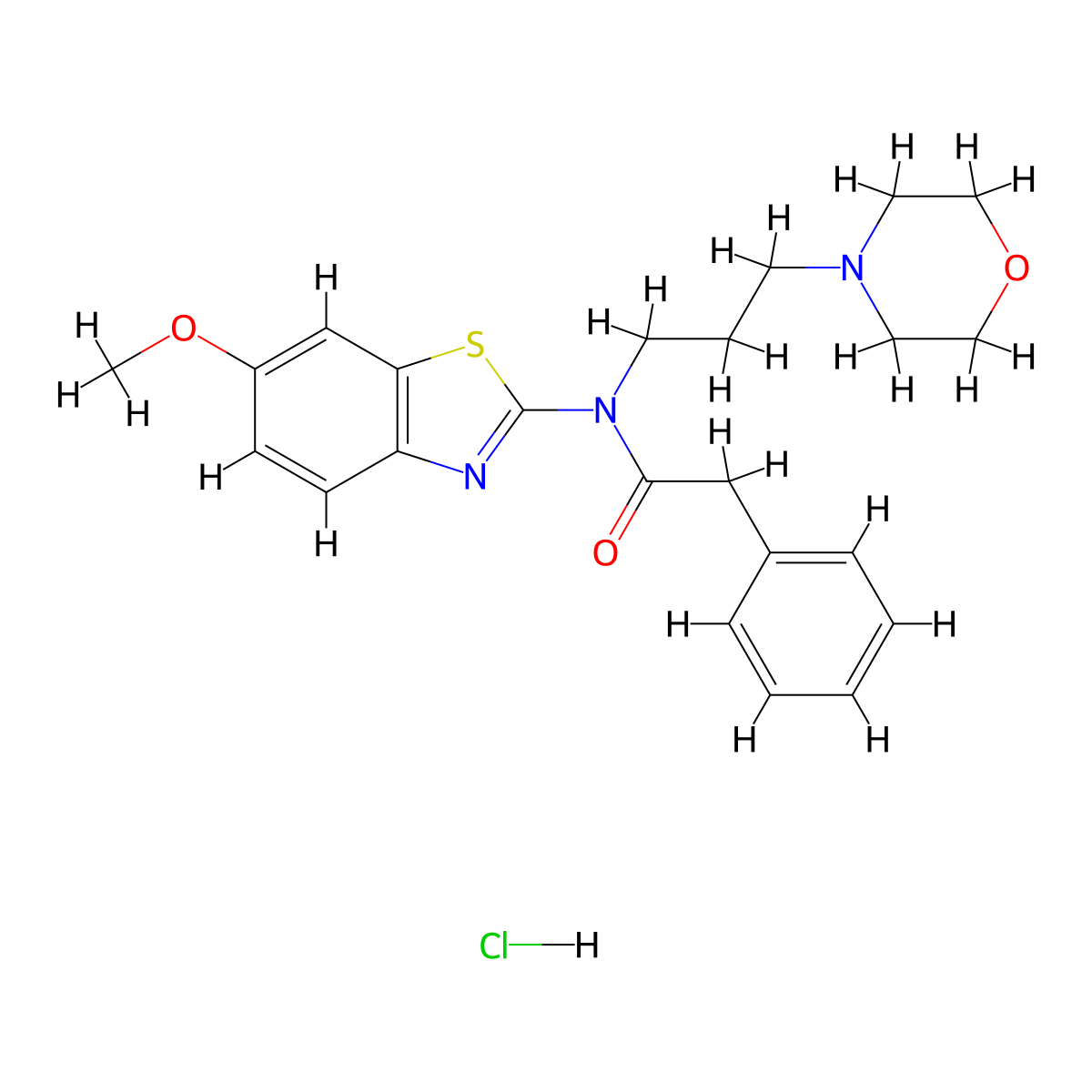 N-(6-methoxybenzo[d]thiazol-2-yl)-N-(3-morpholinopropyl)-2-phenylacetamide hydrochloride molecular structure, CAS 1216847-59-4