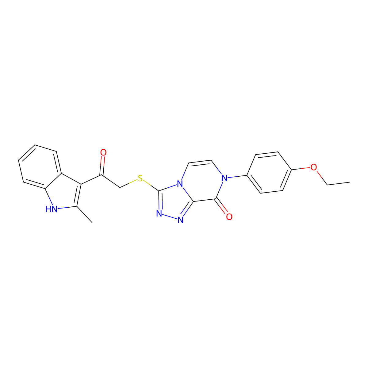 7-(4-ethoxyphenyl)-3-((2-(2-methyl-1H-indol-3-yl)-2-oxoethyl)thio)-[1,2,4]triazolo[4,3-a]pyrazin-8(7H)-one molecular structure, CAS 1216850-38-2