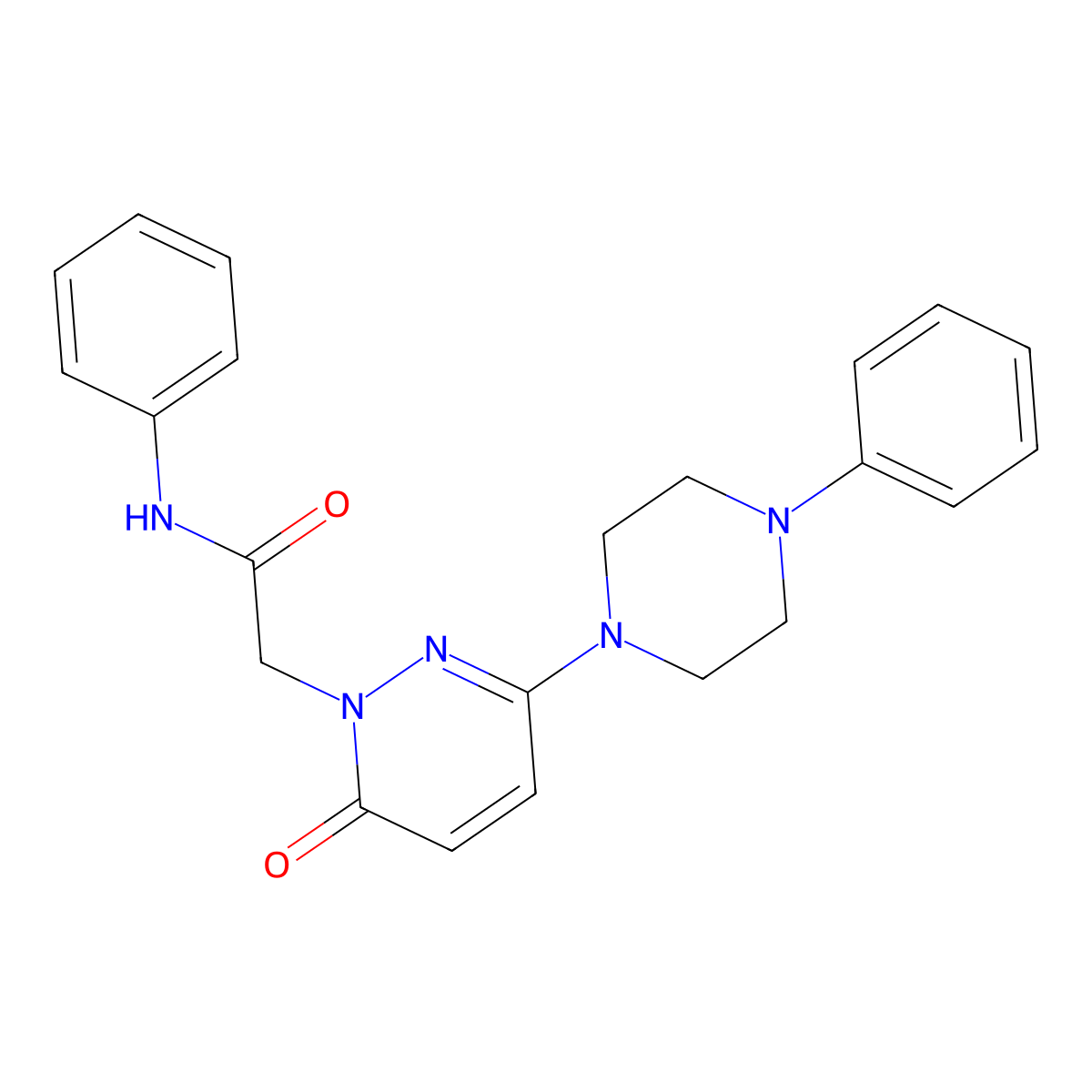 2-[6-oxo-3-(4-phenylpiperazin-1-yl)pyridazin-1(6H)-yl]-N-phenylacetamide molecular structure, CAS 1216851-37-4