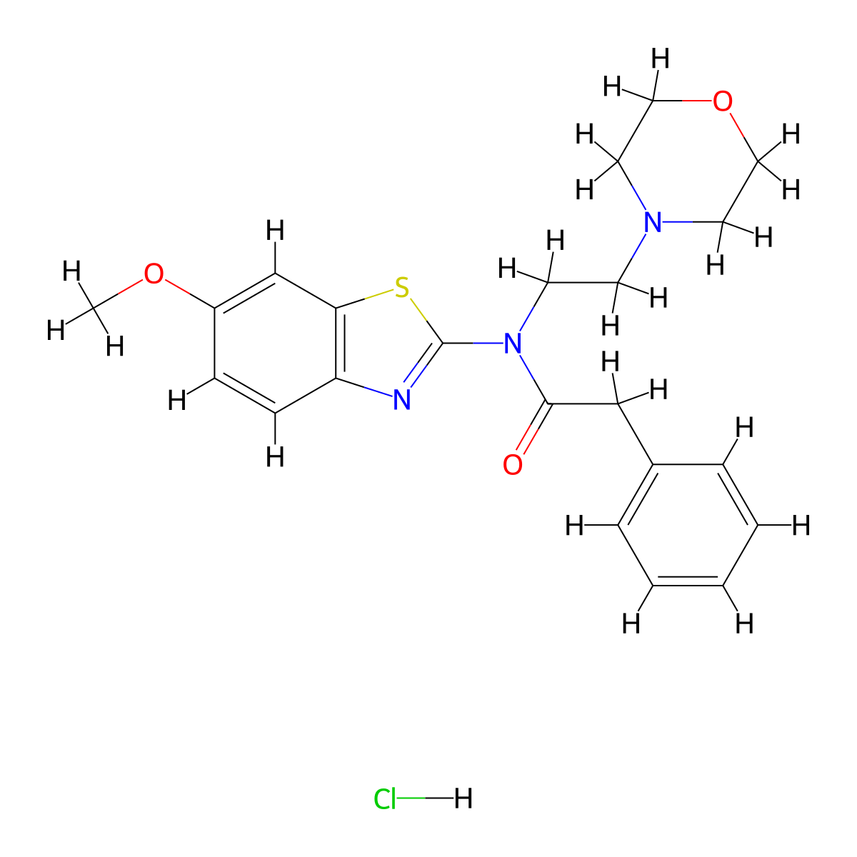N-(6-methoxybenzo[d]thiazol-2-yl)-N-(2-morpholinoethyl)-2-phenylacetamide hydrochloride molecular structure, CAS 1216851-97-6