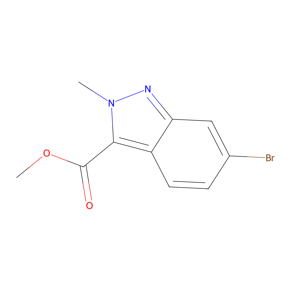 Methyl 6-bromo-2-methyl-2H-indazole-3-carboxylate molecular structure, CAS 1216852-55-9