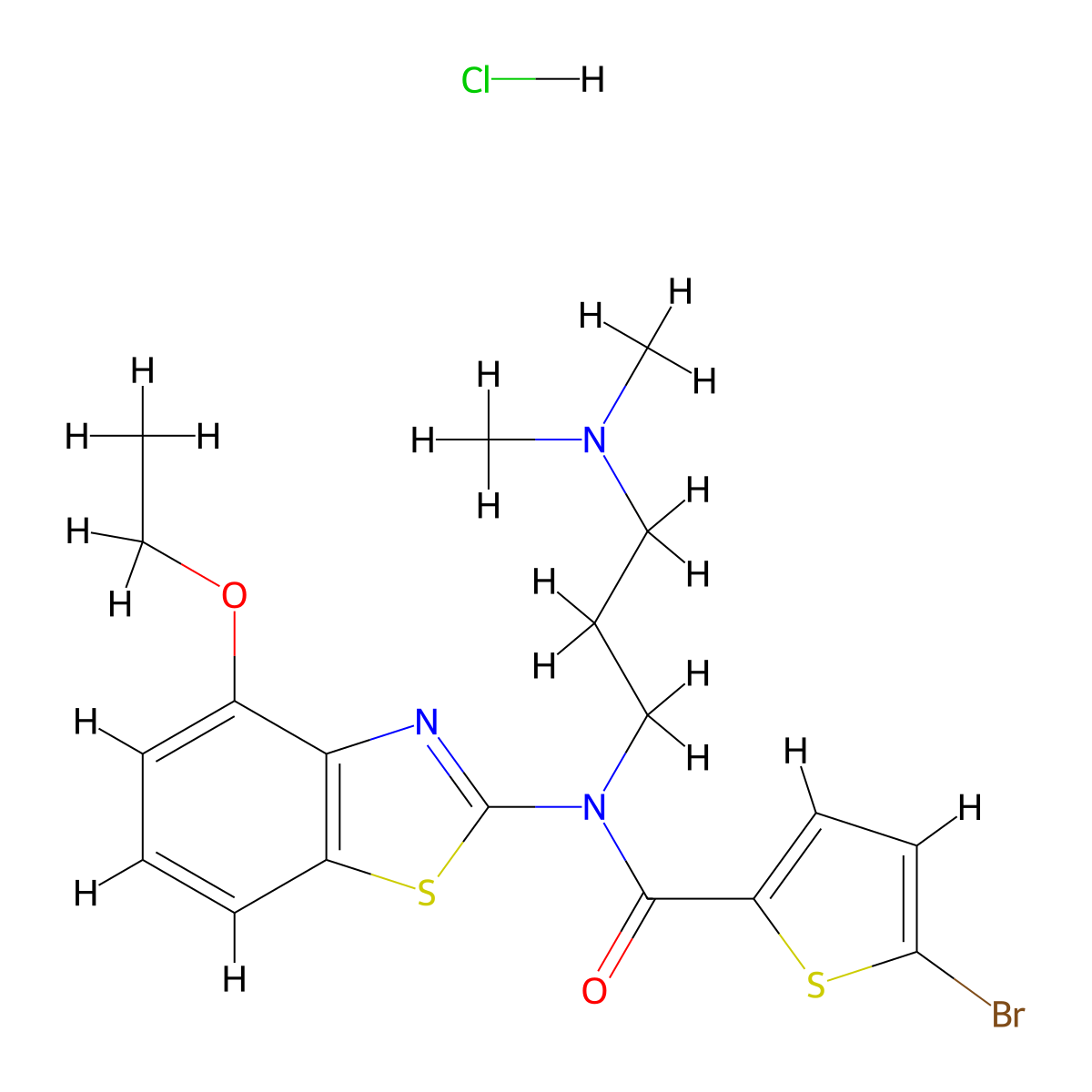5-bromo-N-(3-(dimethylamino)propyl)-N-(4-ethoxybenzo[d]thiazol-2-yl)thiophene-2-carboxamide hydrochloride molecular structure, CAS 1216852-76-4