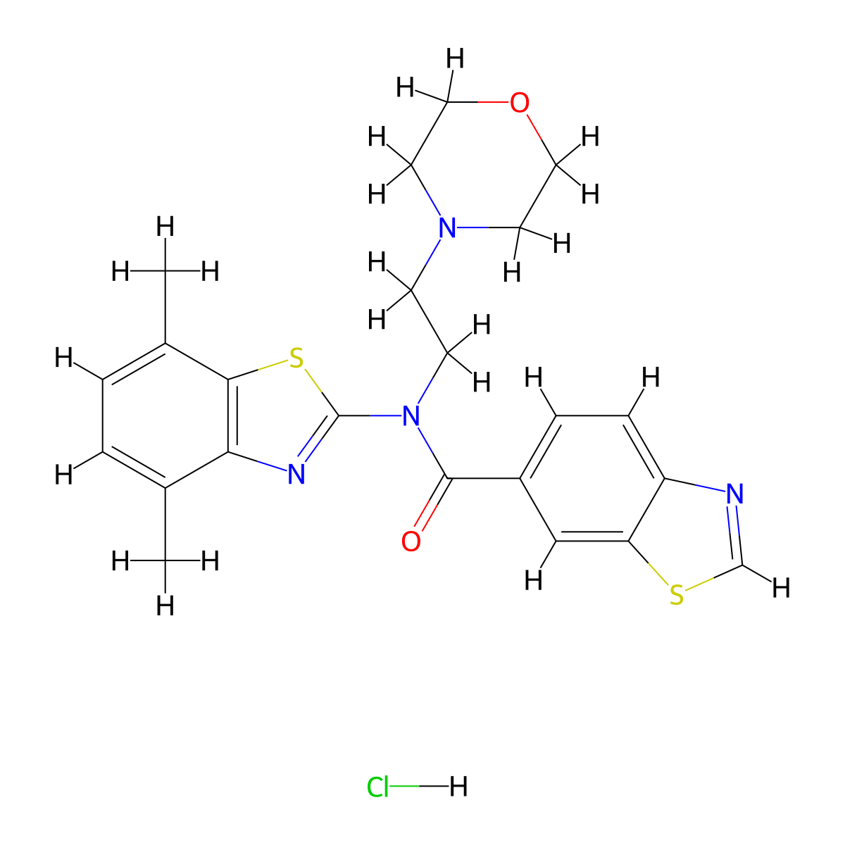 N-(4,7-dimethylbenzo[d]thiazol-2-yl)-N-(2-morpholinoethyl)benzo[d]thiazole-6-carboxamide hydrochloride molecular structure, CAS 1216853-68-7
