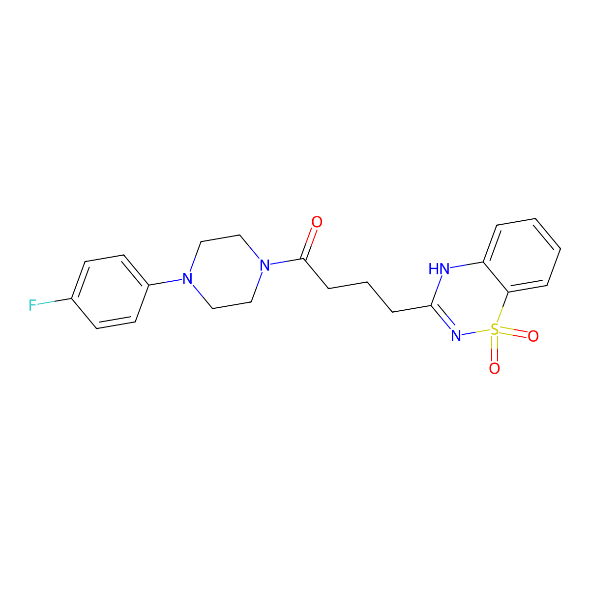 3-{4-[4-(4-fluorophenyl)piperazin-1-yl]-4-oxobutyl}-2H-1,2,4-benzothiadiazine 1,1-dioxide molecular structure, CAS 1216854-63-5