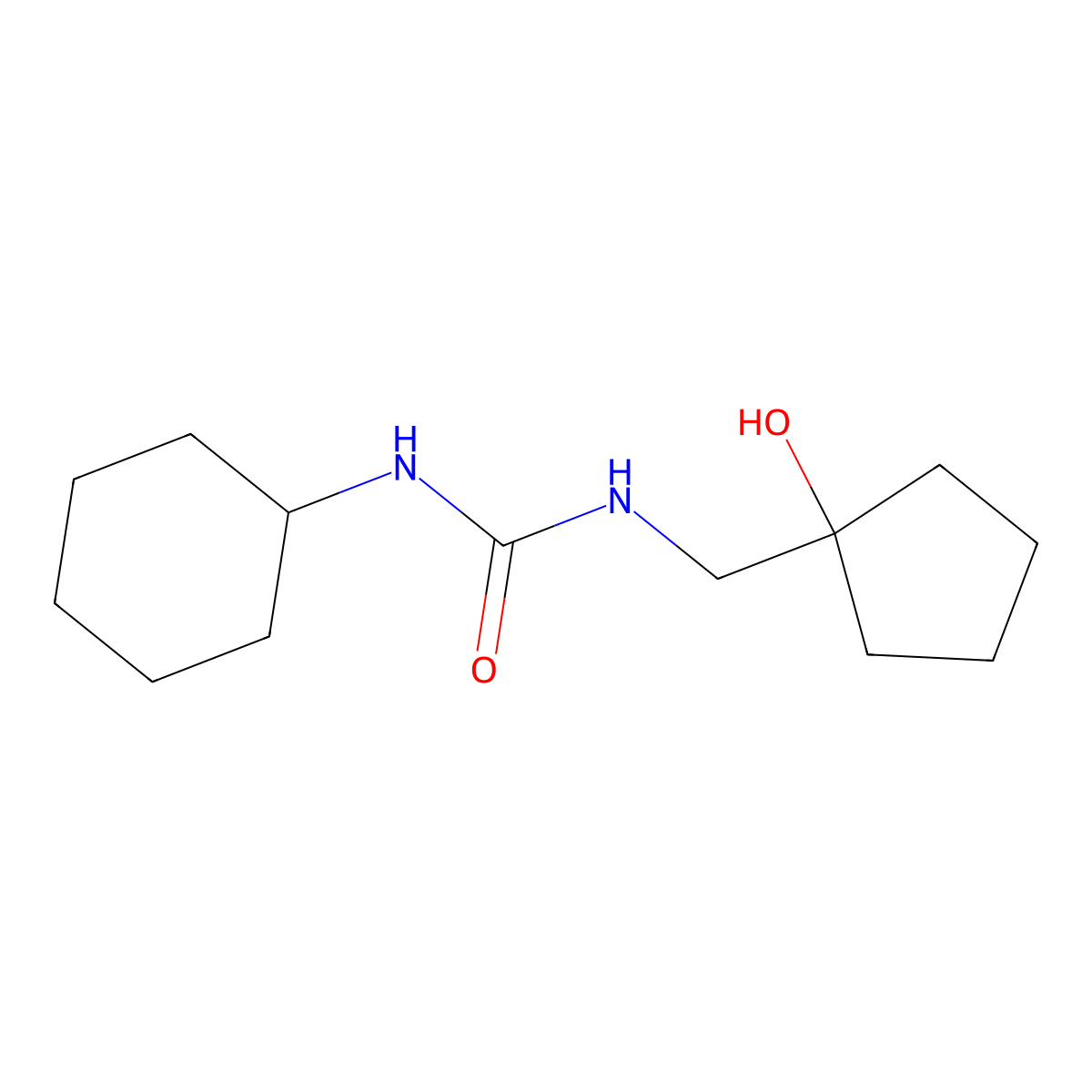 1-Cyclohexyl-3-[(1-hydroxycyclopentyl)methyl]urea molecular structure, CAS 1216855-28-5