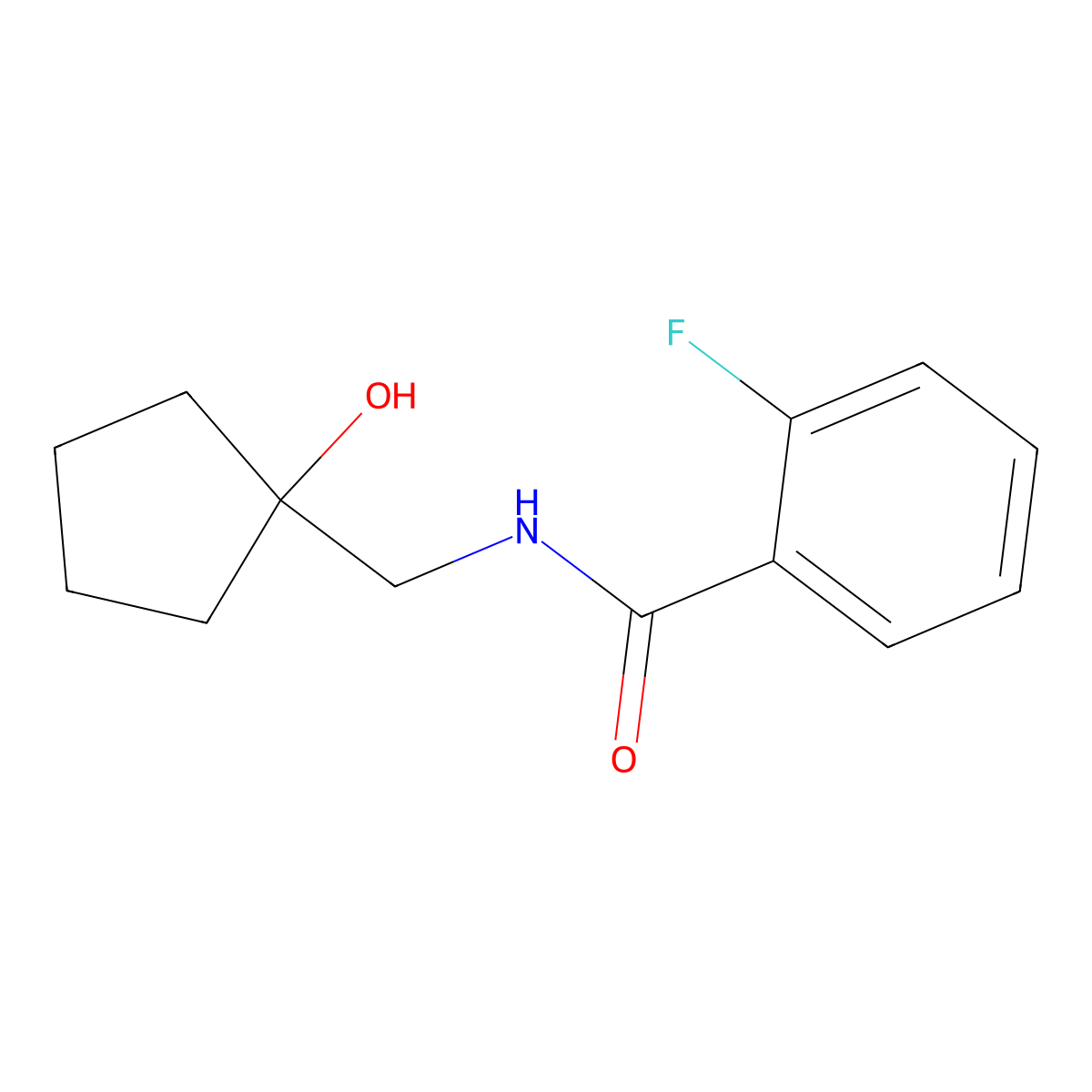 2-fluoro-N-[(1-hydroxycyclopentyl)methyl]benzamide molecular structure, CAS 1216857-11-2