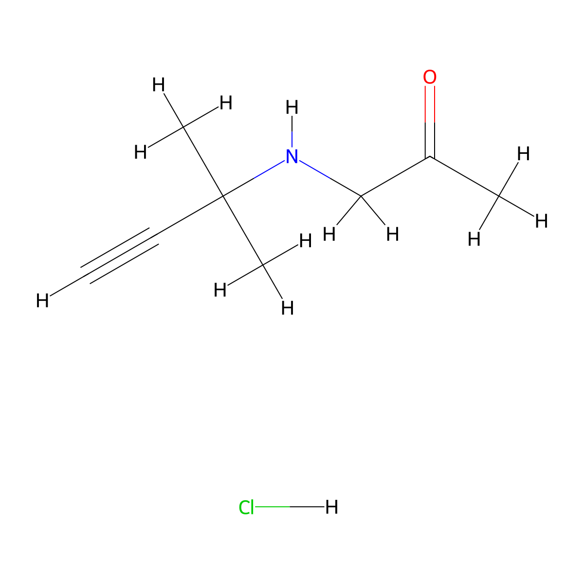 1-[(1,1-Dimethylprop-2-yn-1-yl)amino]acetone molecular structure, CAS 1216859-26-5